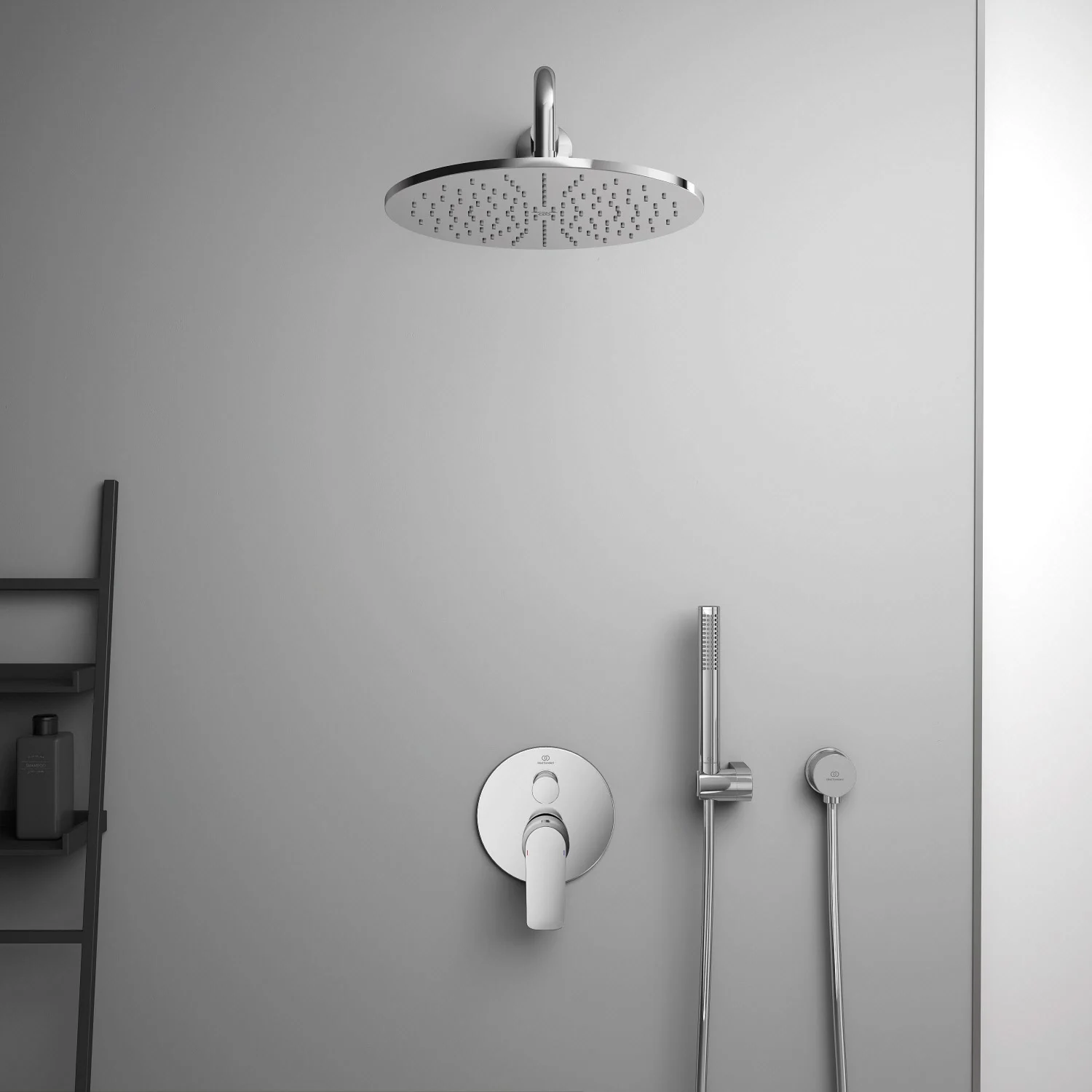 Nowoczesny prysznic z okrągłą głowicą prysznicową, Ideal Standard