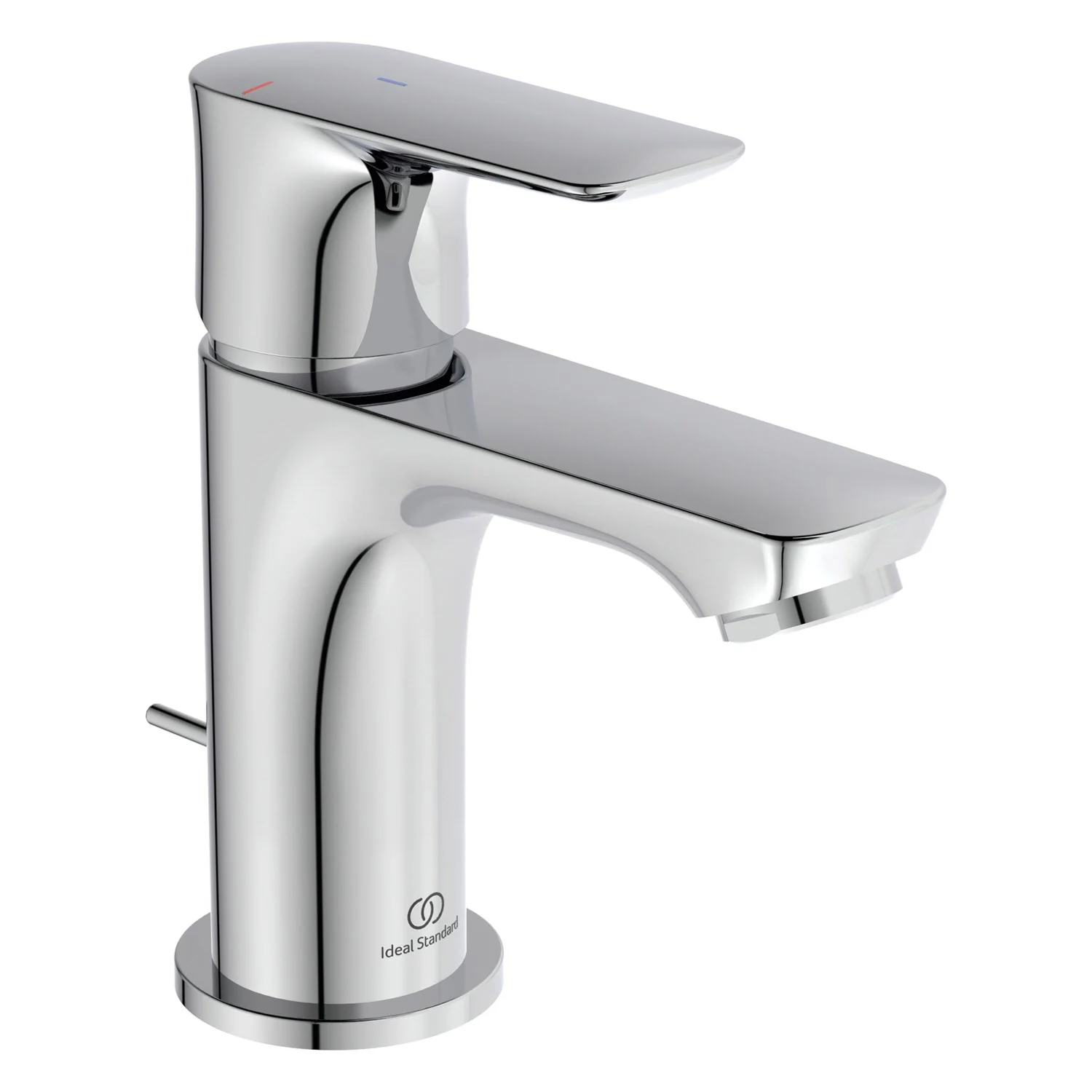 Chromowana bateria umywalkowa widok z przodu, Ideal Standard