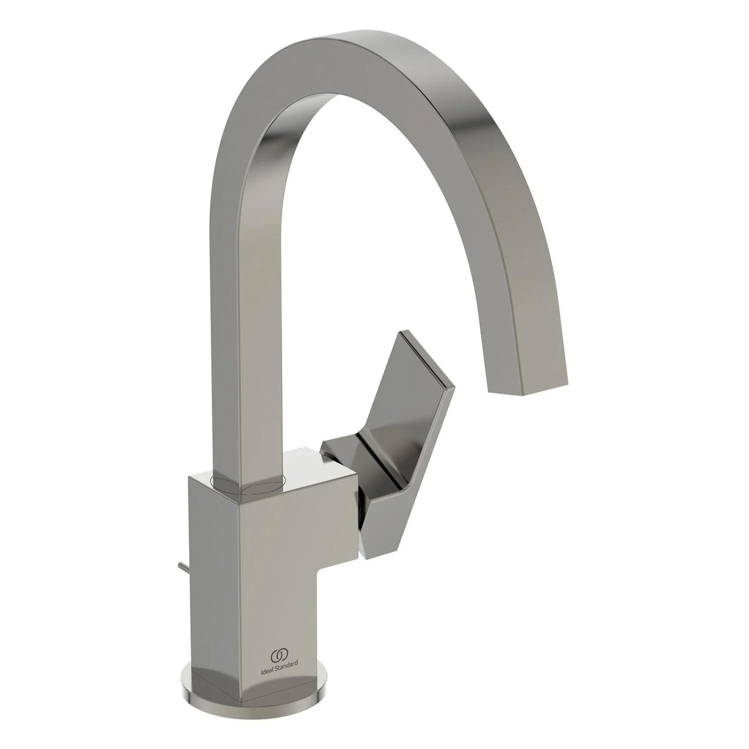 Niklowana bateria umywalkowa widok z boku, Ideal Standard