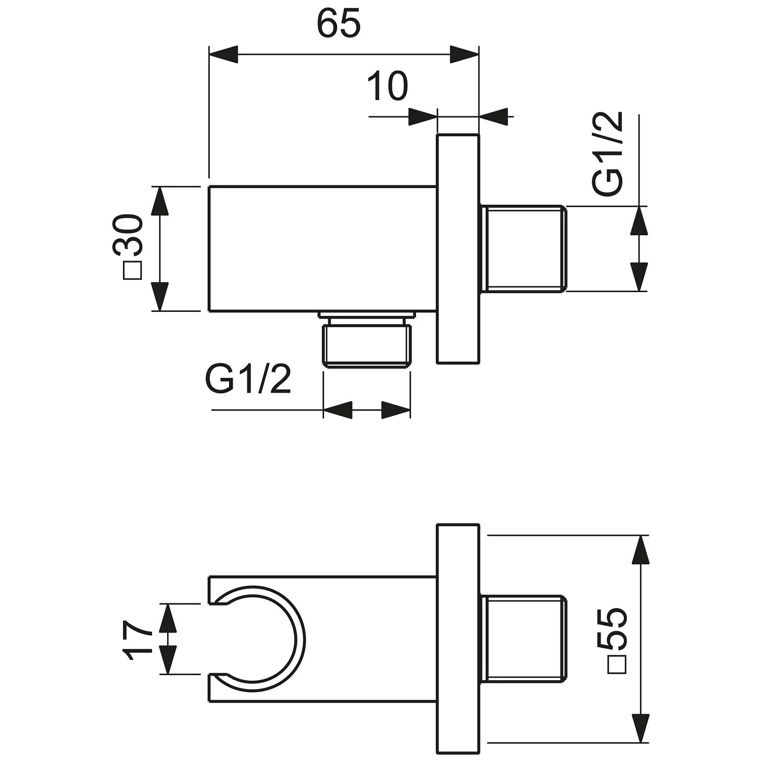Rysunek techniczny uchwytu ściennego, Ideal Standard