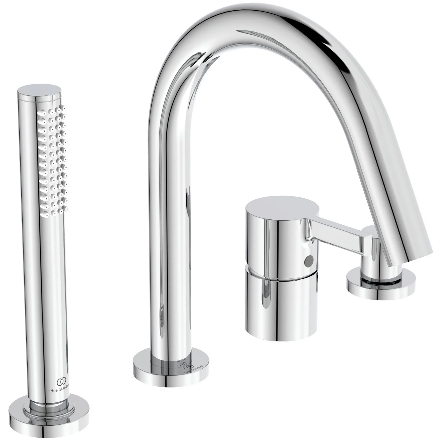 Bateria łazienkowa w chromowanym wykończeniu, widok z boku, Ideal Standard