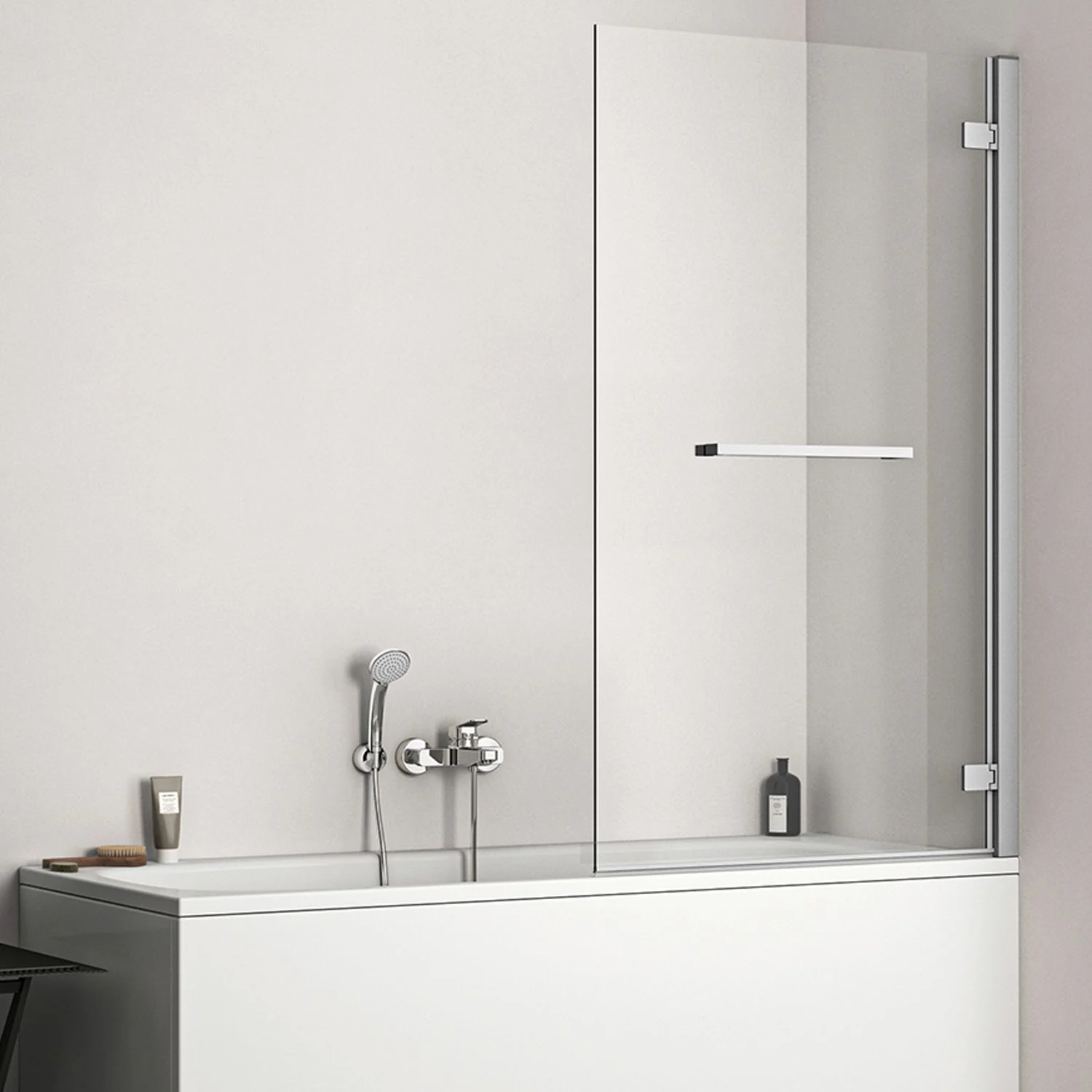 Ideal Standard i.life Falttür mit Handtuchstange für Badewanne 90 cm, Anschlag rechts