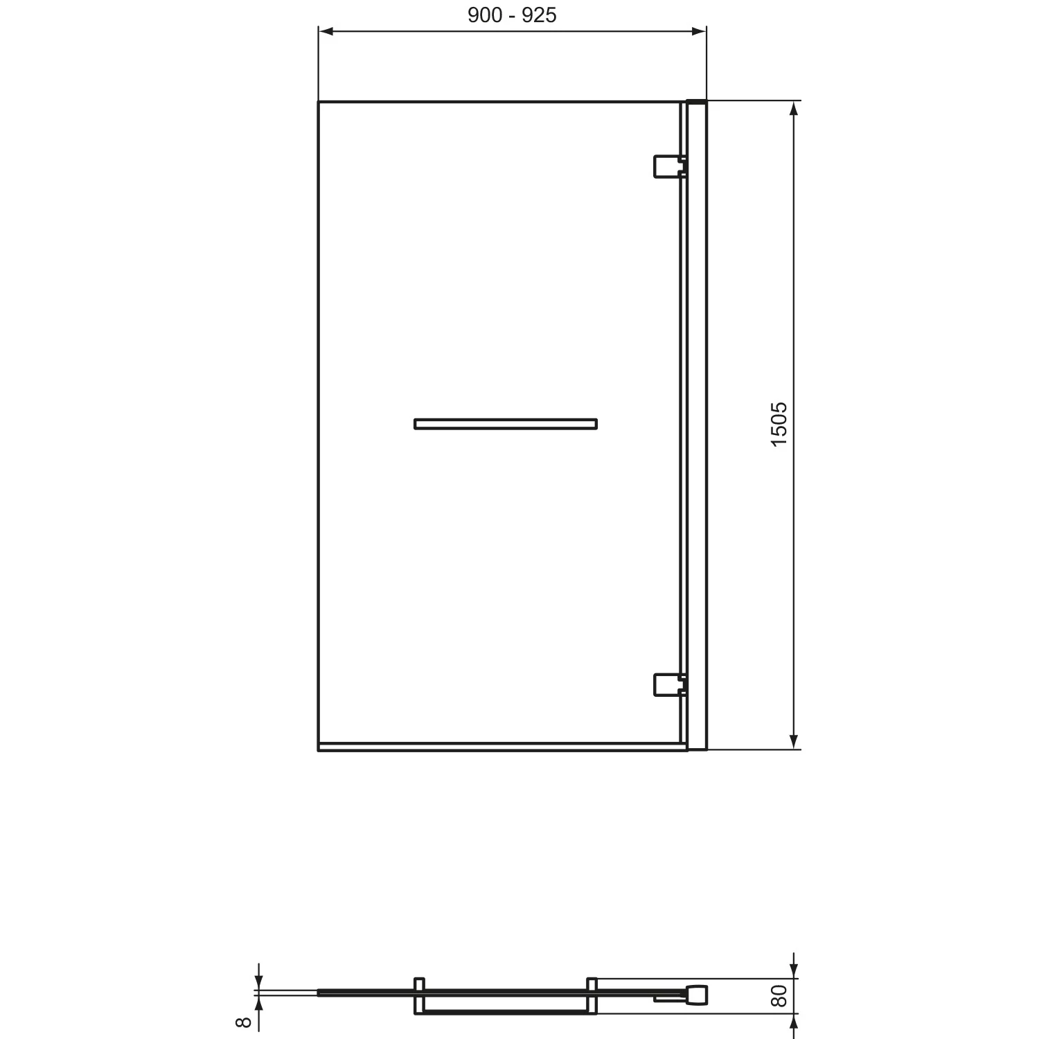 Ideal Standard i.life Falttür mit Handtuchstange für Badewanne 90 cm, Anschlag rechts Bild 5