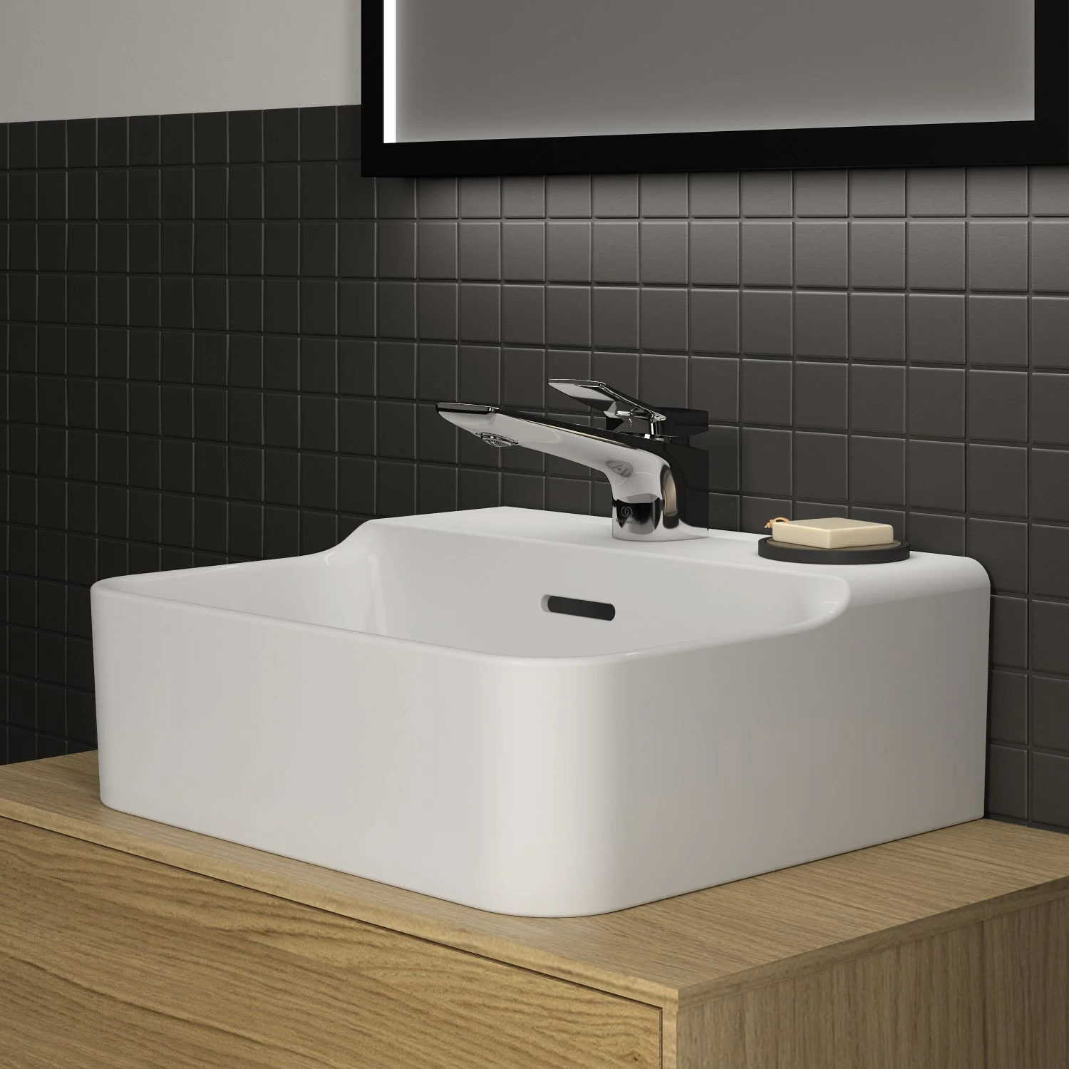 Ideal Standard Conca Handwaschbecken 40 cm, 1 Hahnloch, mit Überlauf, geschliffen Bild 8