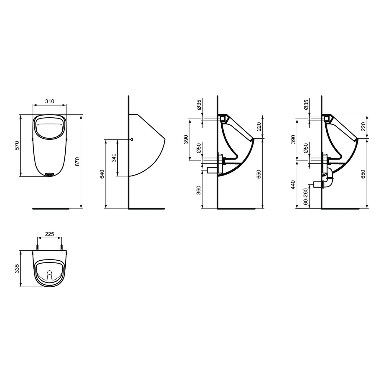 Ideal Standard Connect Elektronik-Urinal mit Netzanschluss Bild 5