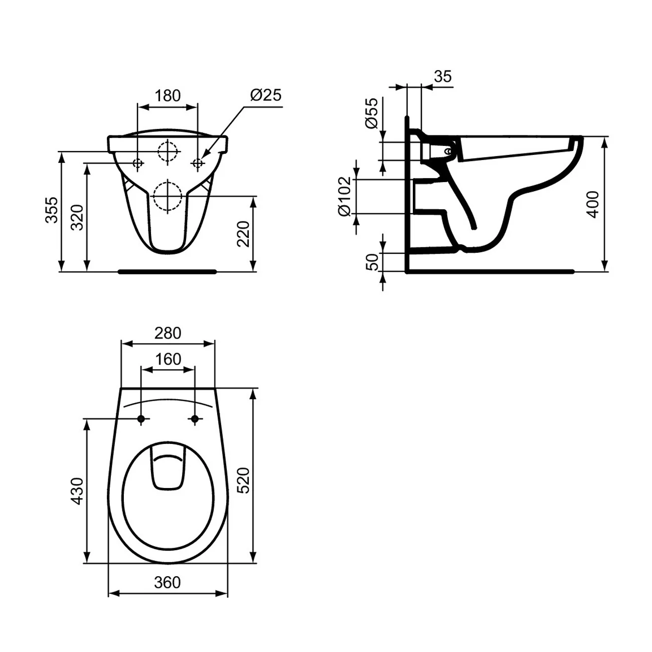Ideal Standard Eurovit Wand-WC Tiefspüler Bild 6