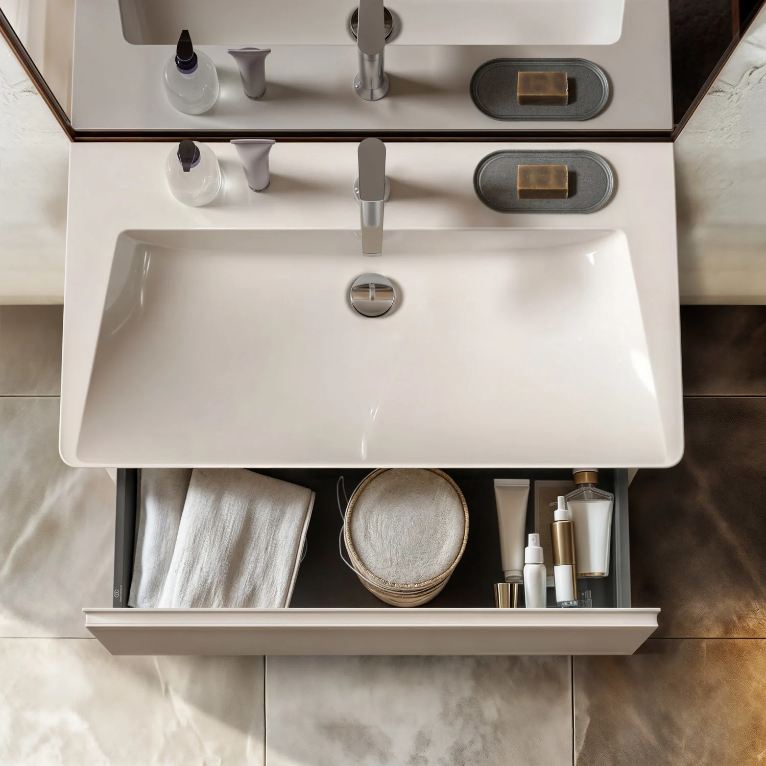 Ideal Standard La Dolce Vita Möbelwaschtisch 66 cm, ohne Hahnloch, mit Überlauf Bild 3