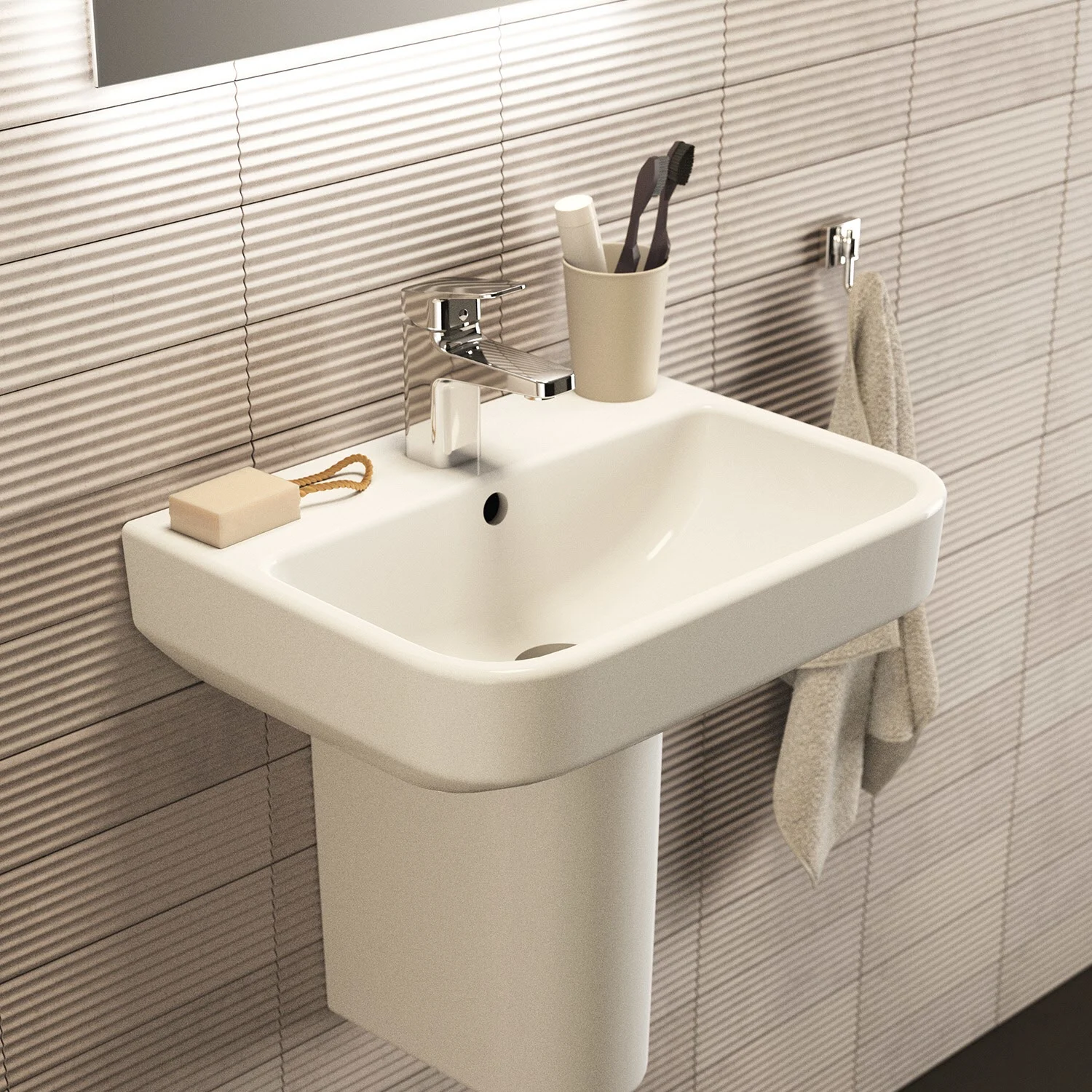 Ideal Standard i.life S Waschtisch 50 cm, 1 Hahnloch, mit Überlauf