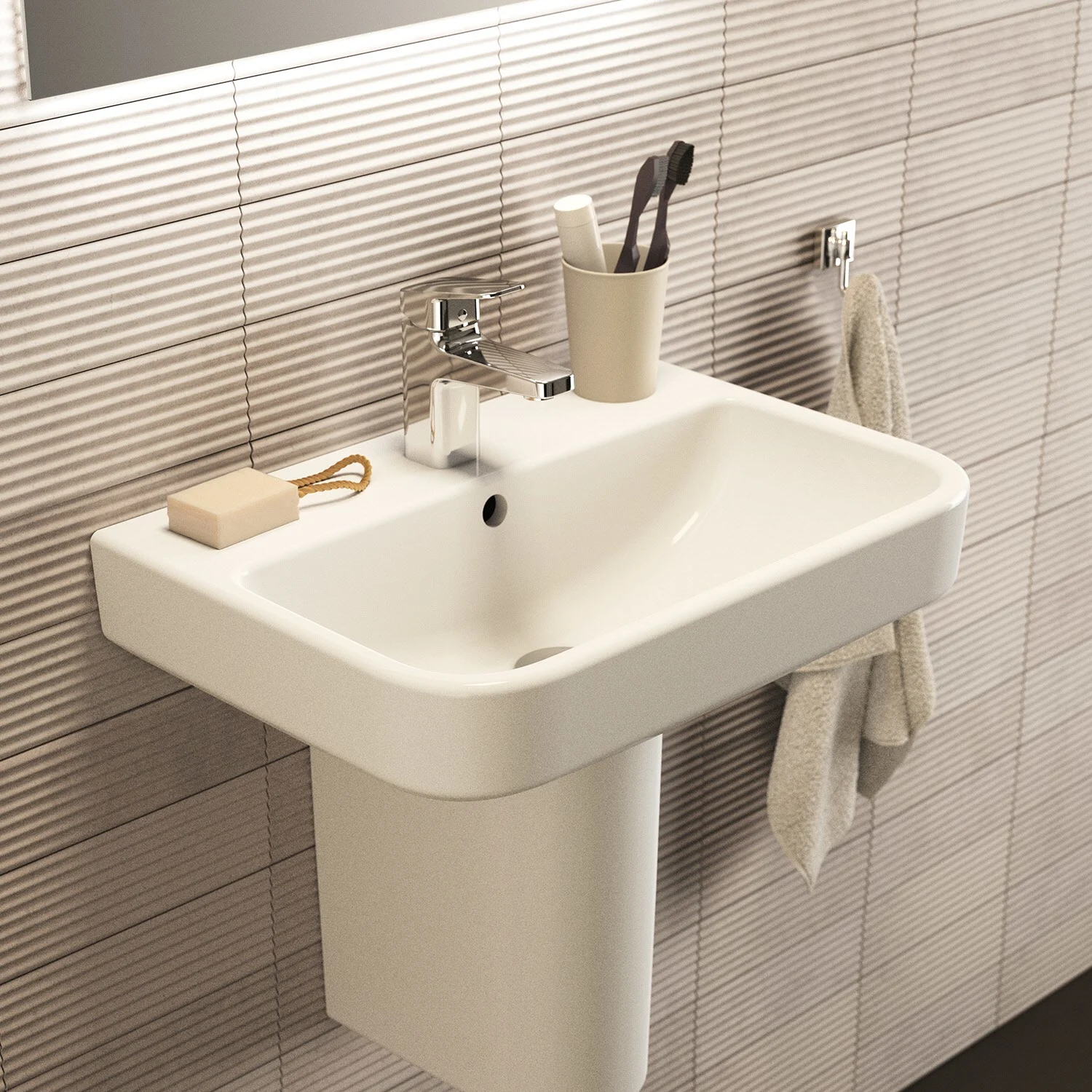 Ideal Standard i.life S Waschtisch 55 cm, 1 Hahnloch, mit Überlauf