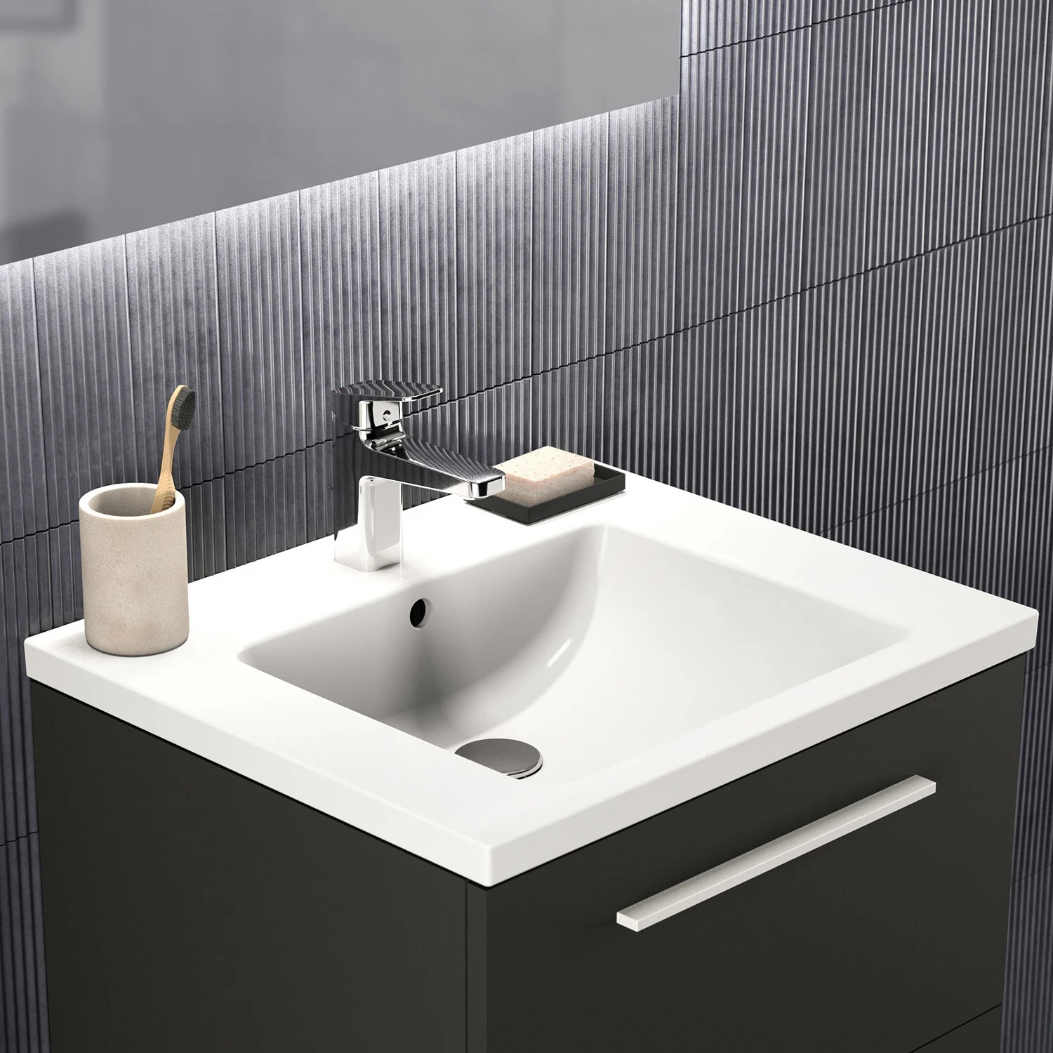 Ideal Standard i.life B Möbelwaschtisch 61 cm, 1 Hahnloch, mit Überlauf
