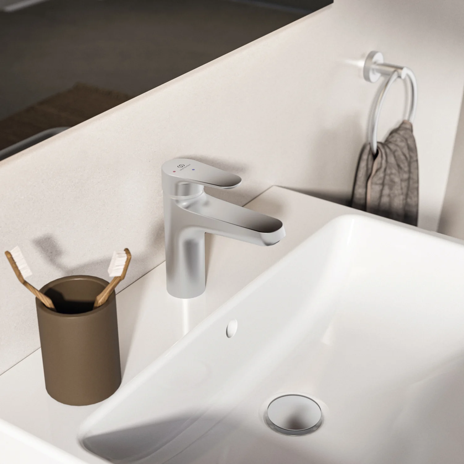 Umywalka meblowa Ideal Standard i.life B 60 cm, 1 otwór na baterię, z przelewem i systemem Ideal Plus Zdjęcie 3
