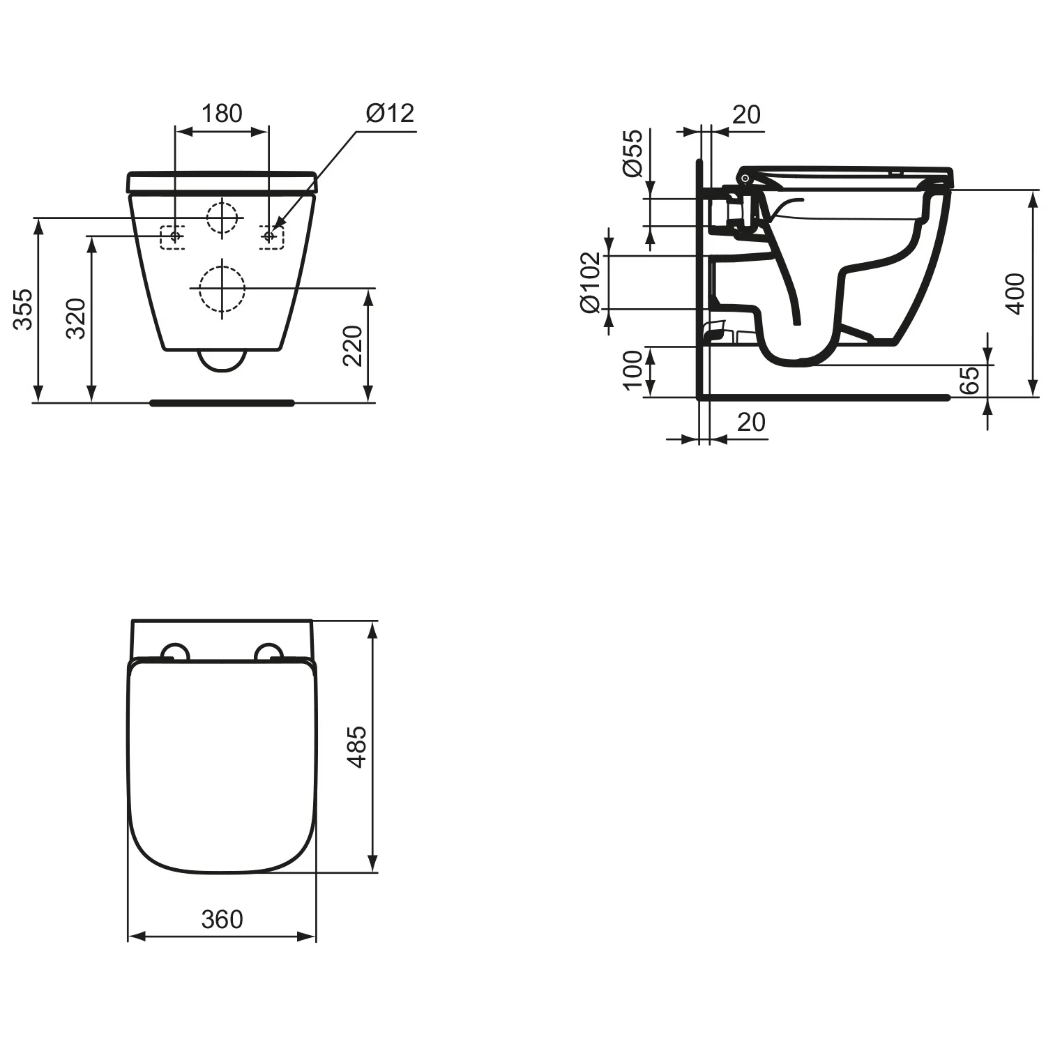 Ideal Standard i.life S WC-Paket mit WC-Sitz Bild 5
