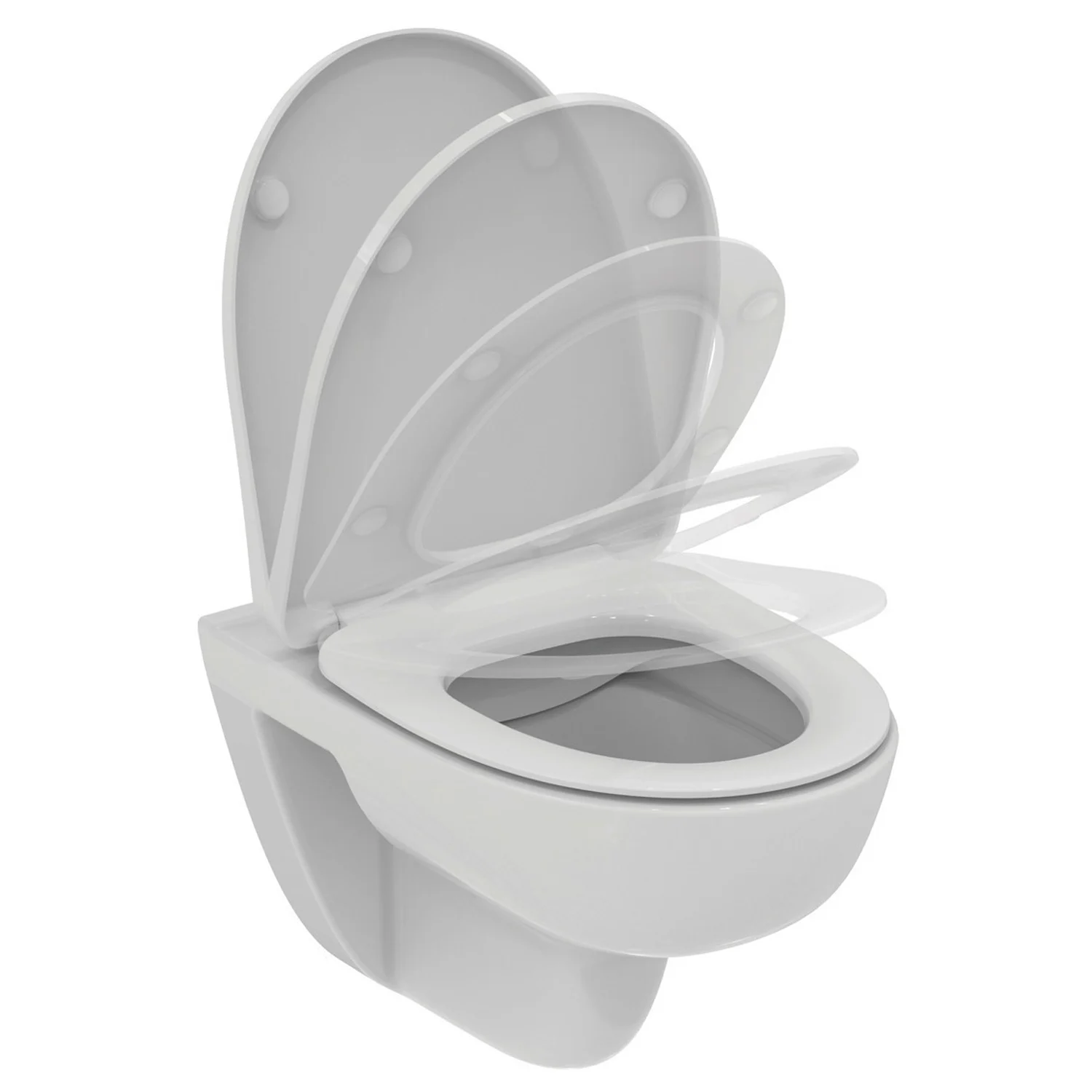 Toaleta z półotwartą pokrywą z widokiem z boku, Ideal Standard