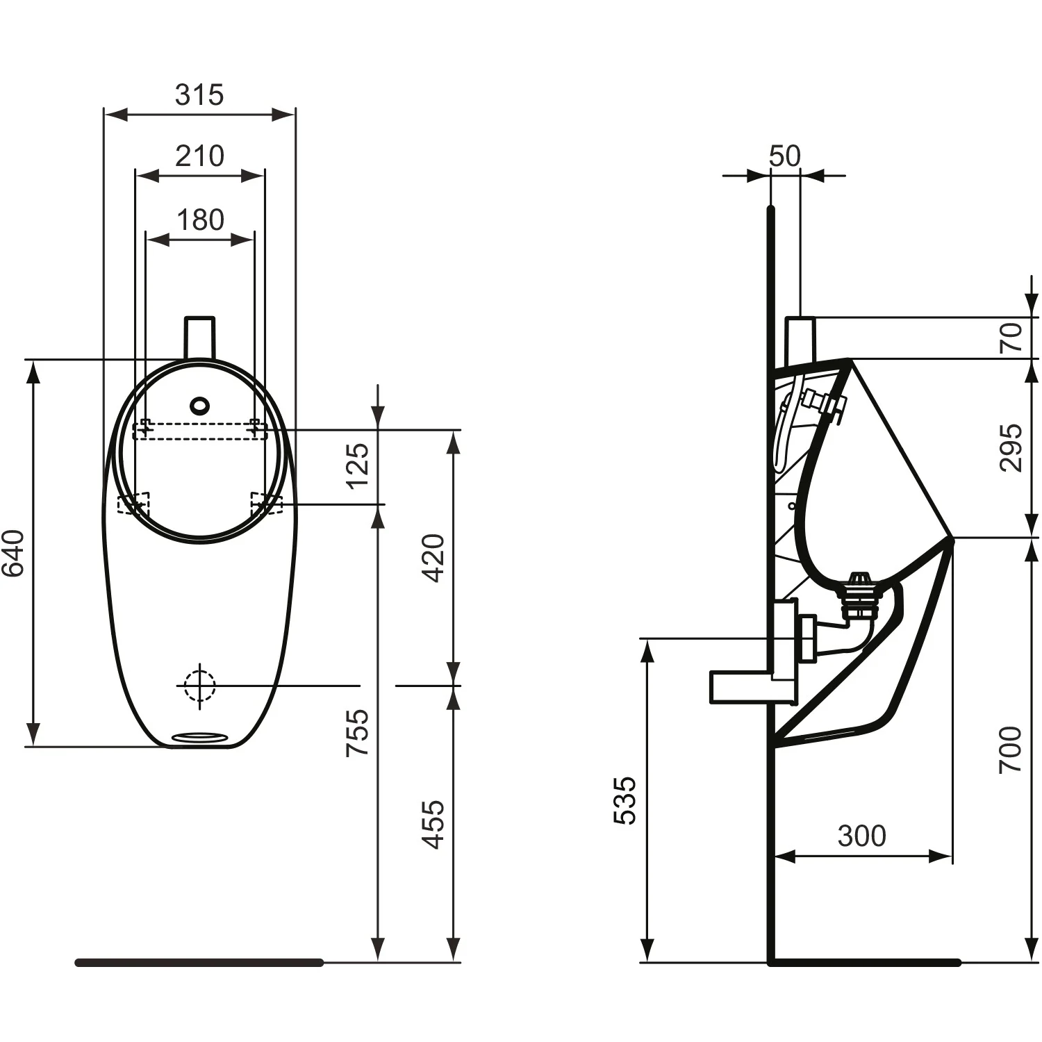 Ideal Standard i.life A Urinal ohne Spülrand Bild 5