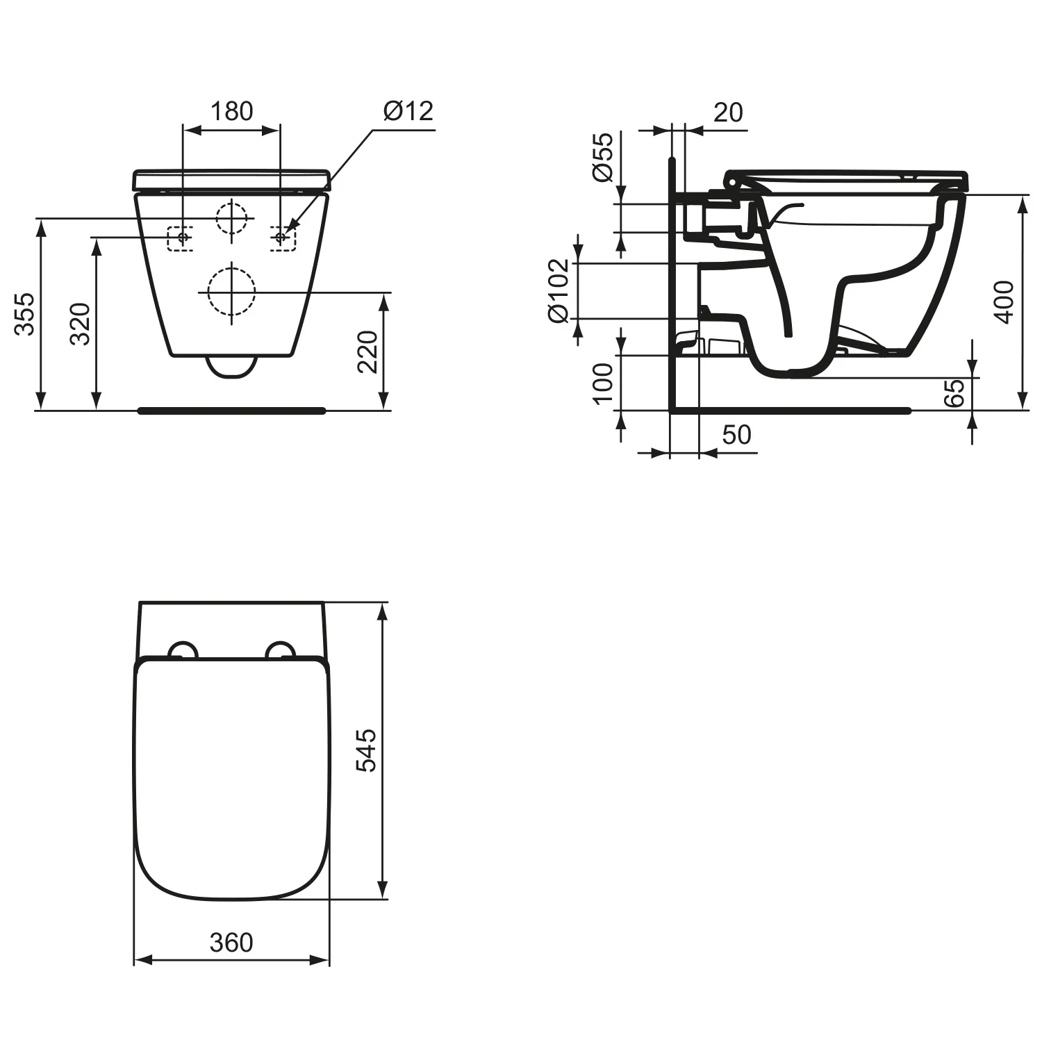 Ideal Standard i.life B Wandtiefspül-WC Paket ohne Spülrand Bild 5