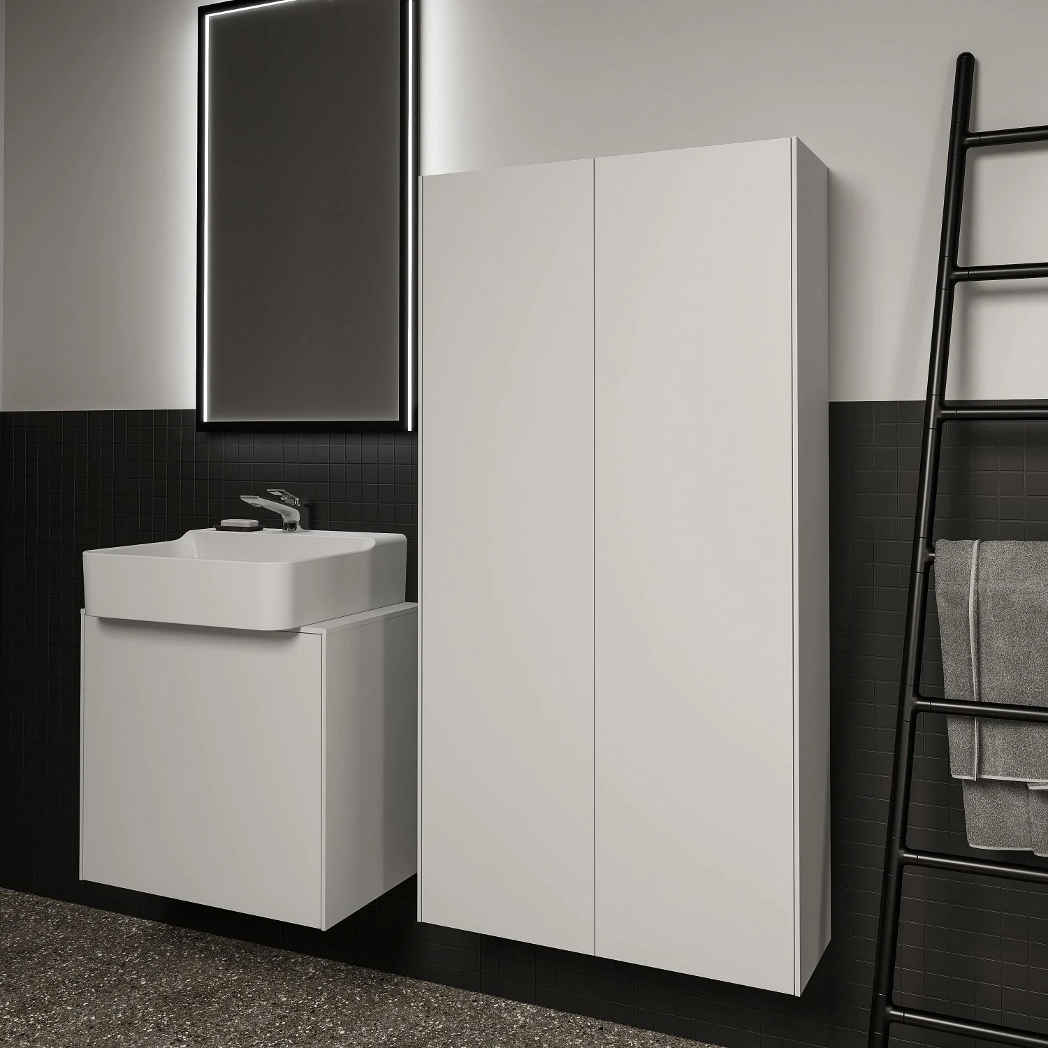 Ideal Standard Conca Halbhochschrank 72 x 140 cm, 2 Türen