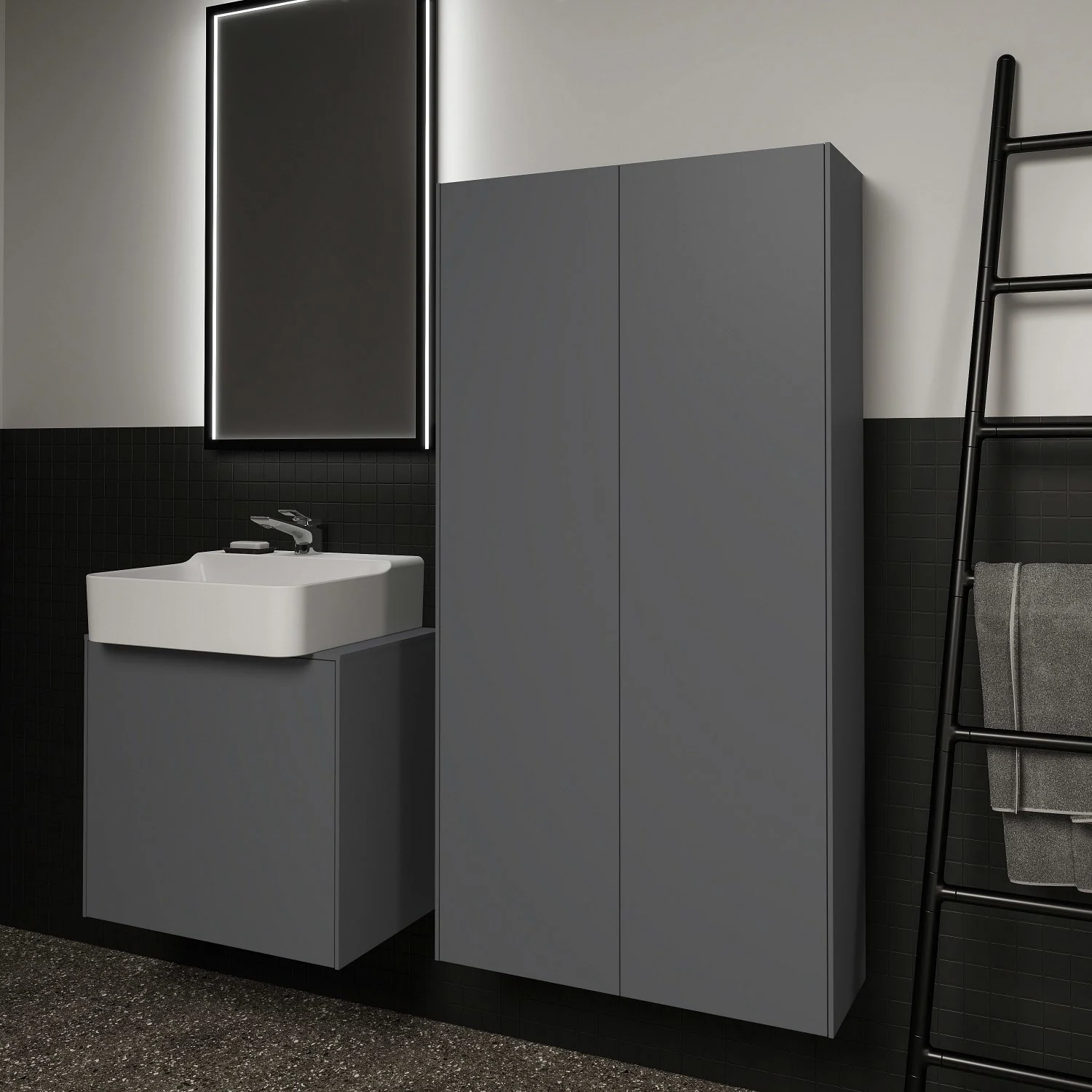 Ideal Standard Conca Halbhochschrank 72 x 140 cm, 2 Türen