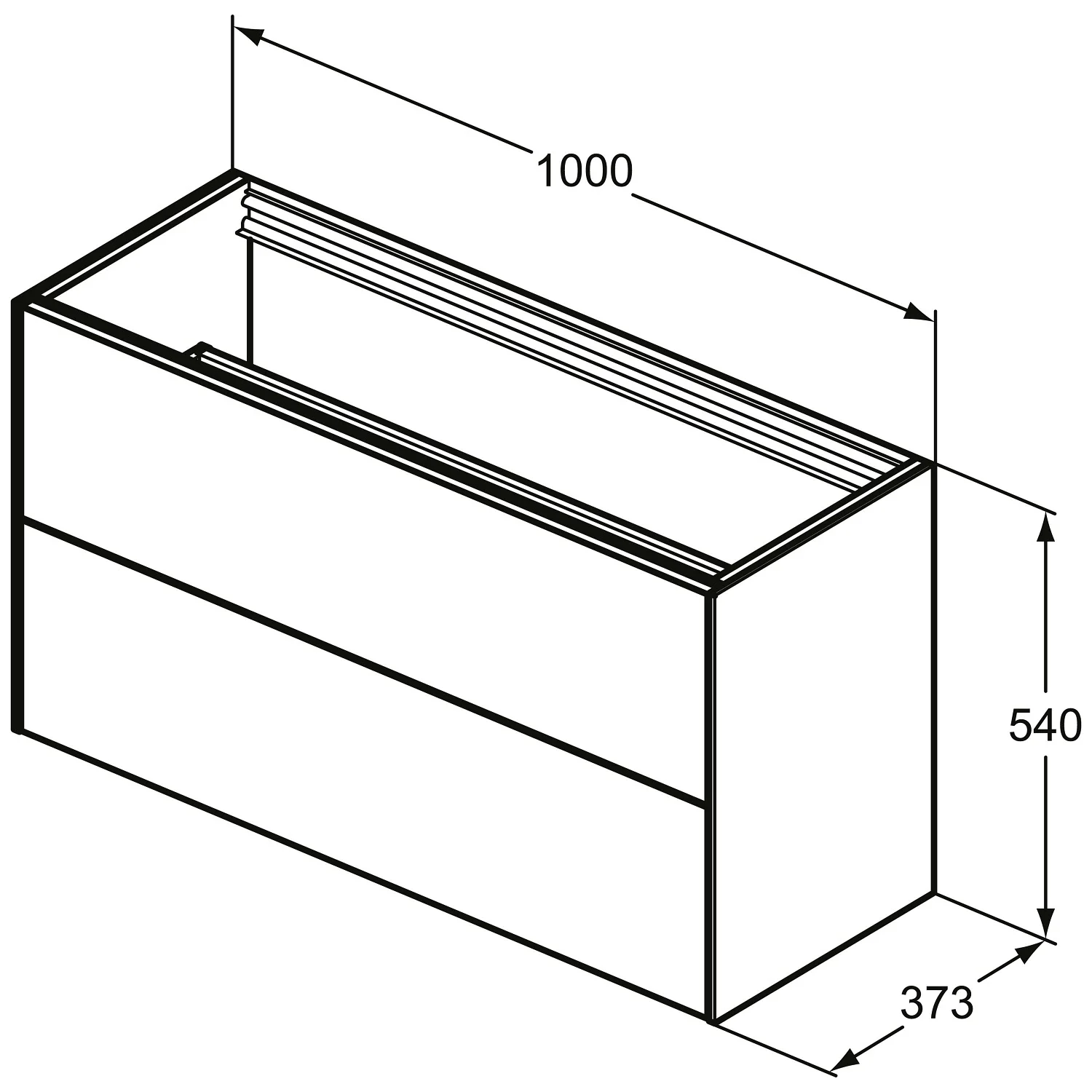 Ideal Standard Conca Waschtischunterschrank 100 x 37,3 cm, 2 Auszüge Bild 5