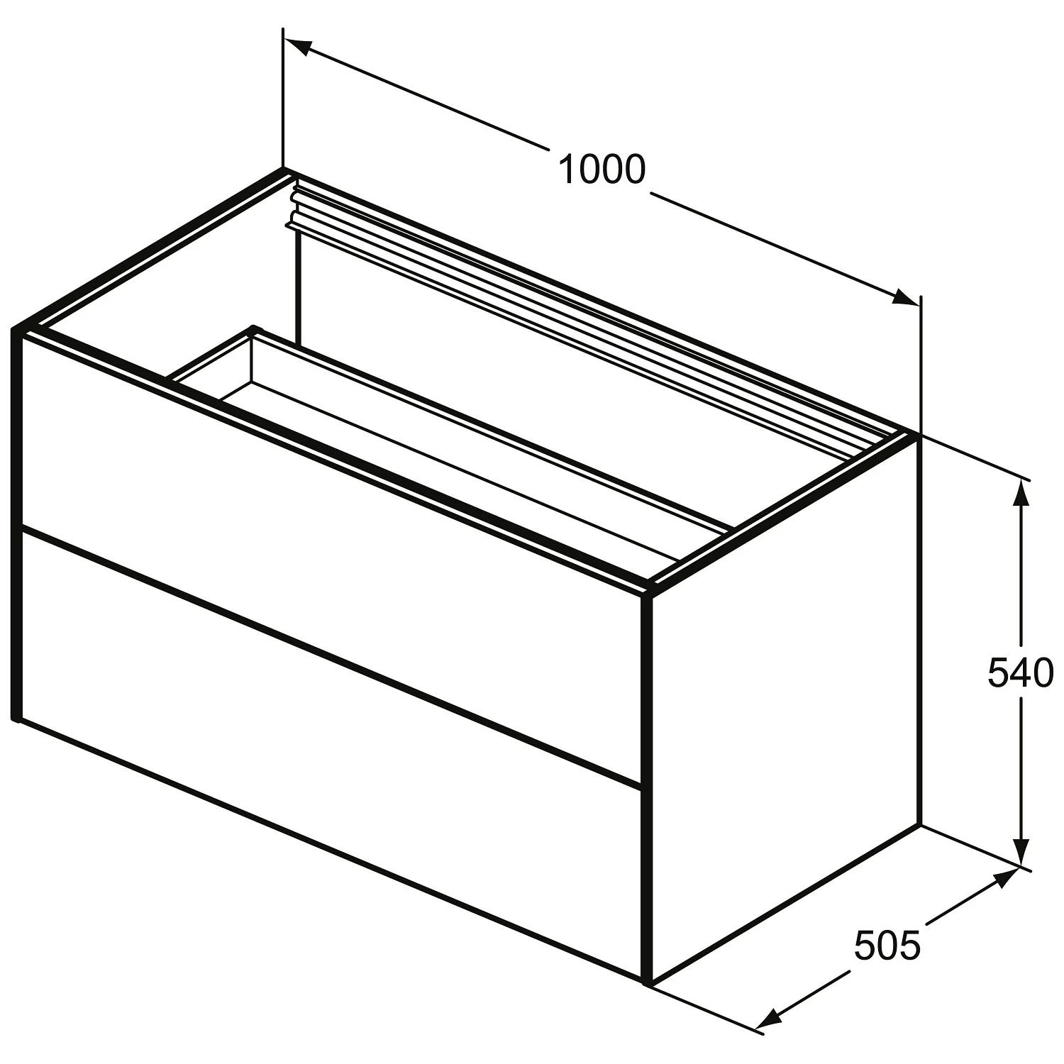 Ideal Standard Conca Waschtischunterschrank 100 x 50,5 cm, 2 Auszüge Bild 5