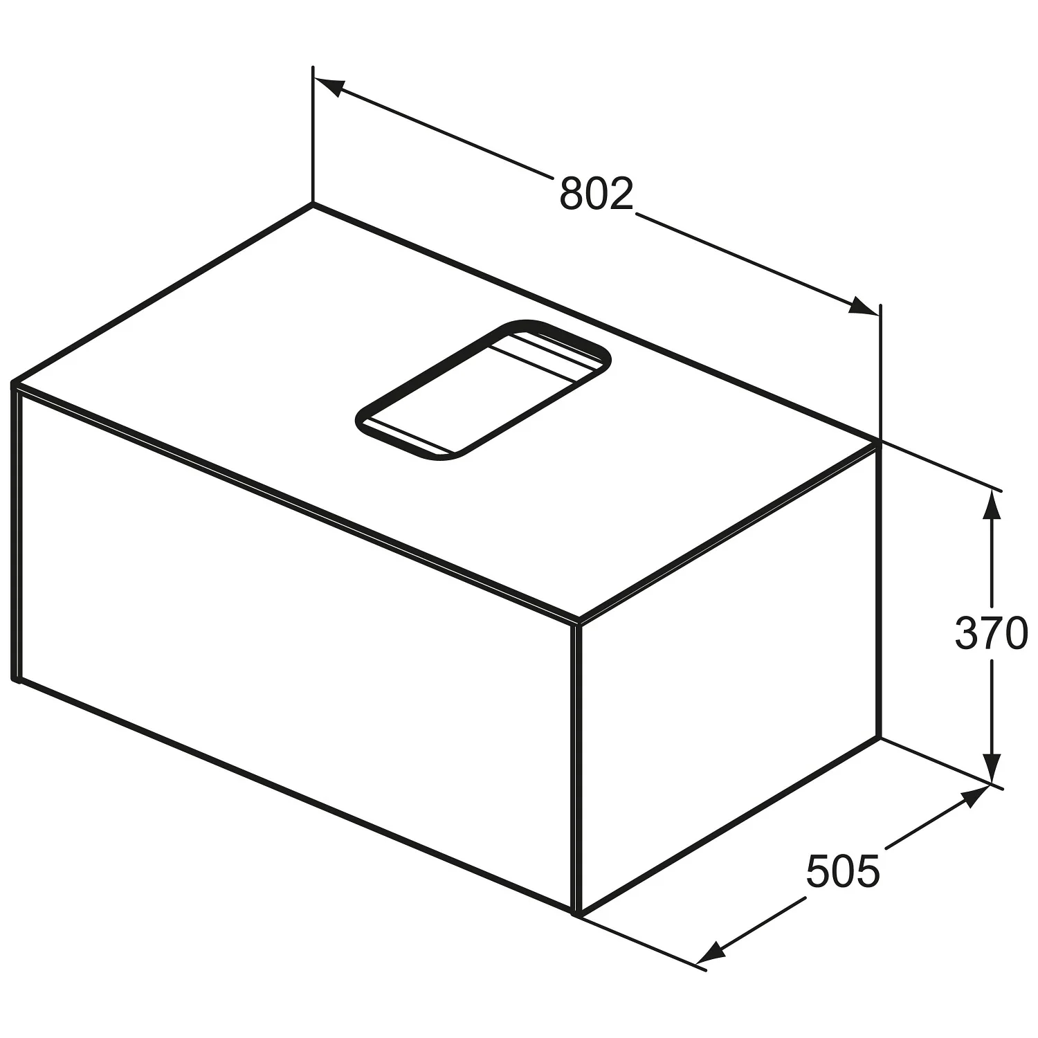 Ideal Standard Conca Waschtischunterschrank 80,2 cm, mit Ausschnitt, 1 Auszug Bild 5