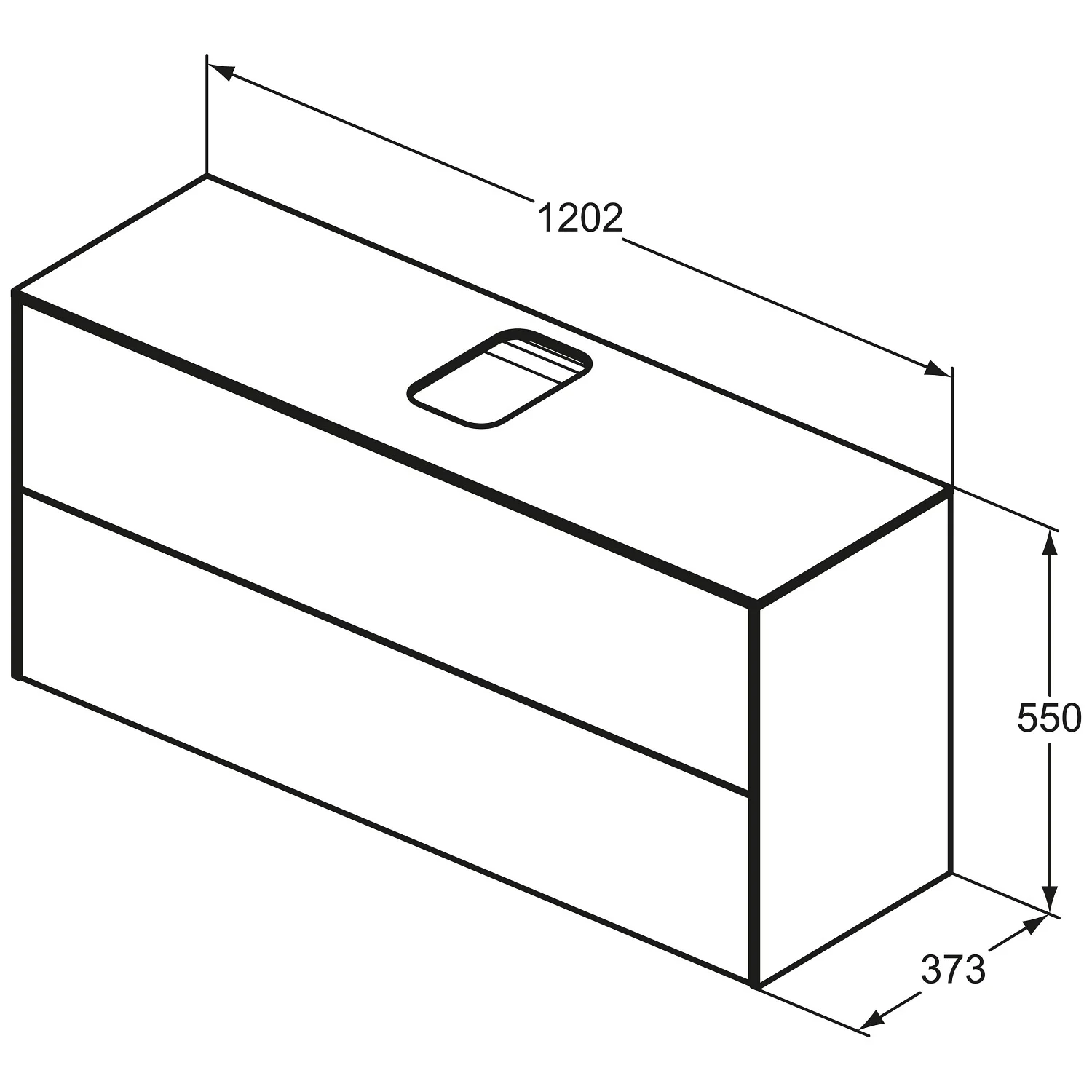 Ideal Standard Conca Waschtischunterschrank 120 cm, mit Ausschnitt, 2 Auszüge Bild 5