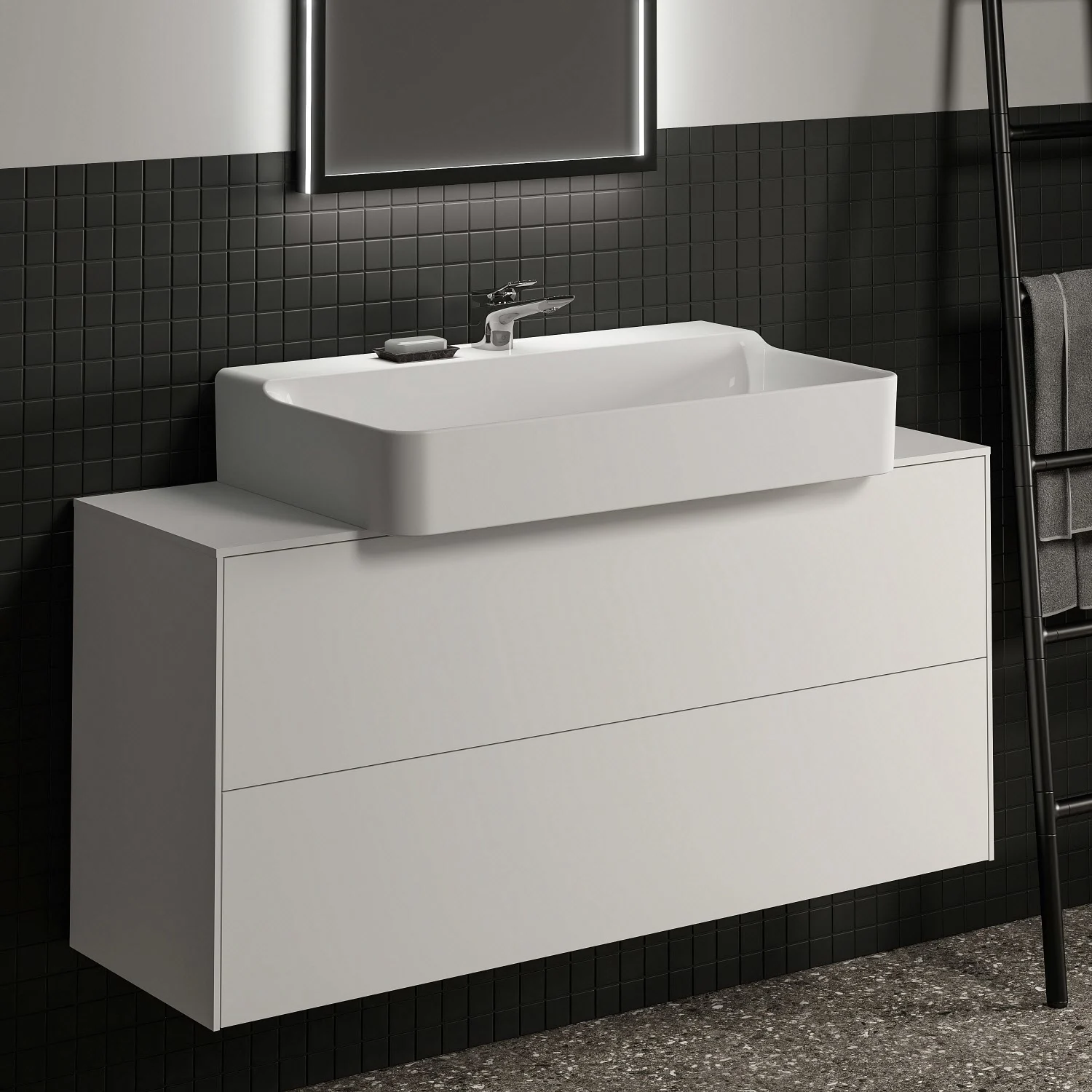 Ideal Standard Conca Waschtischunterschrank 120 cm, mit Ausschnitt, 2 Auszüge