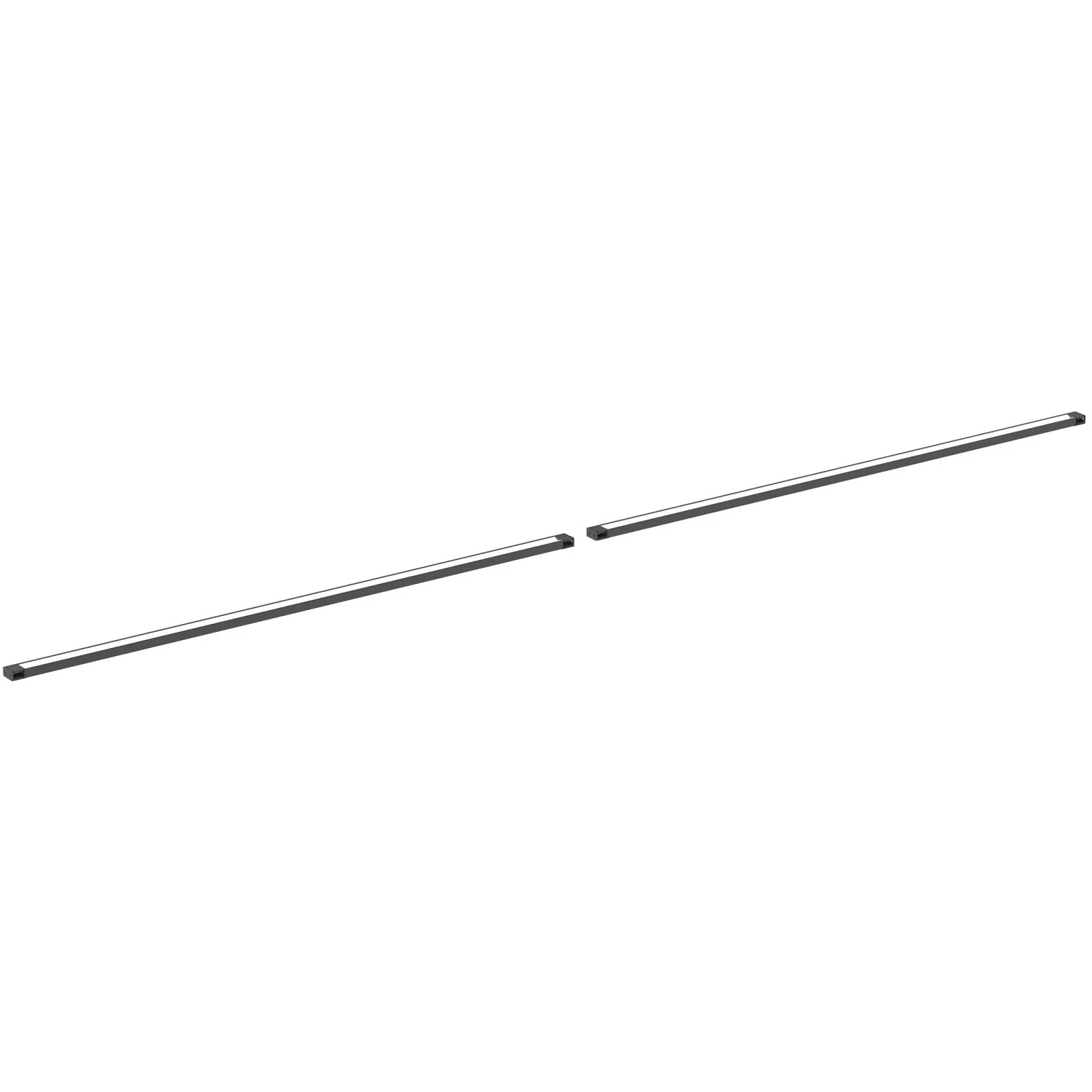 Dwie czarne listwy LED w widoku z boku, Ideal Standard