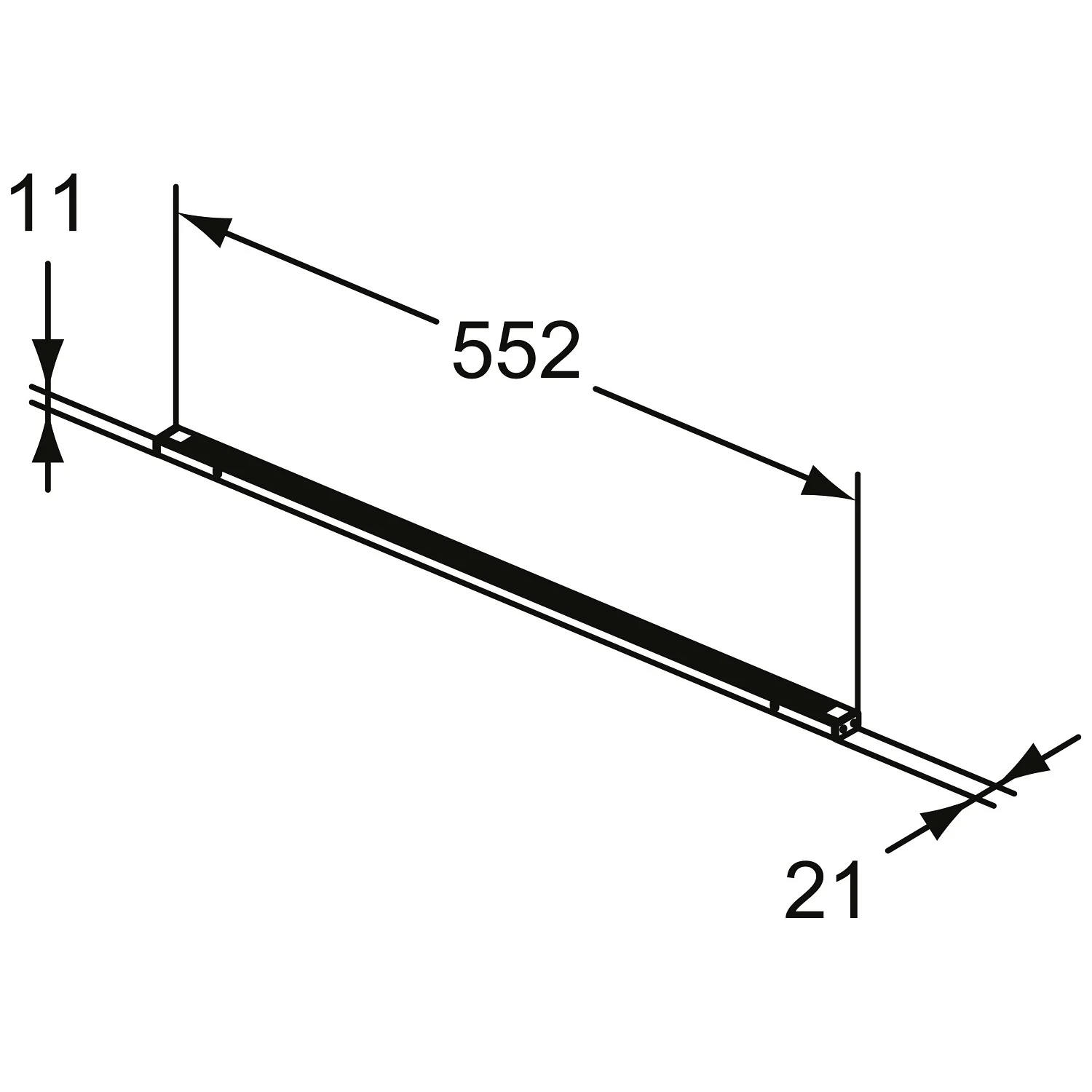 Rysunek techniczny paska świetlnego LED, Ideal Standard