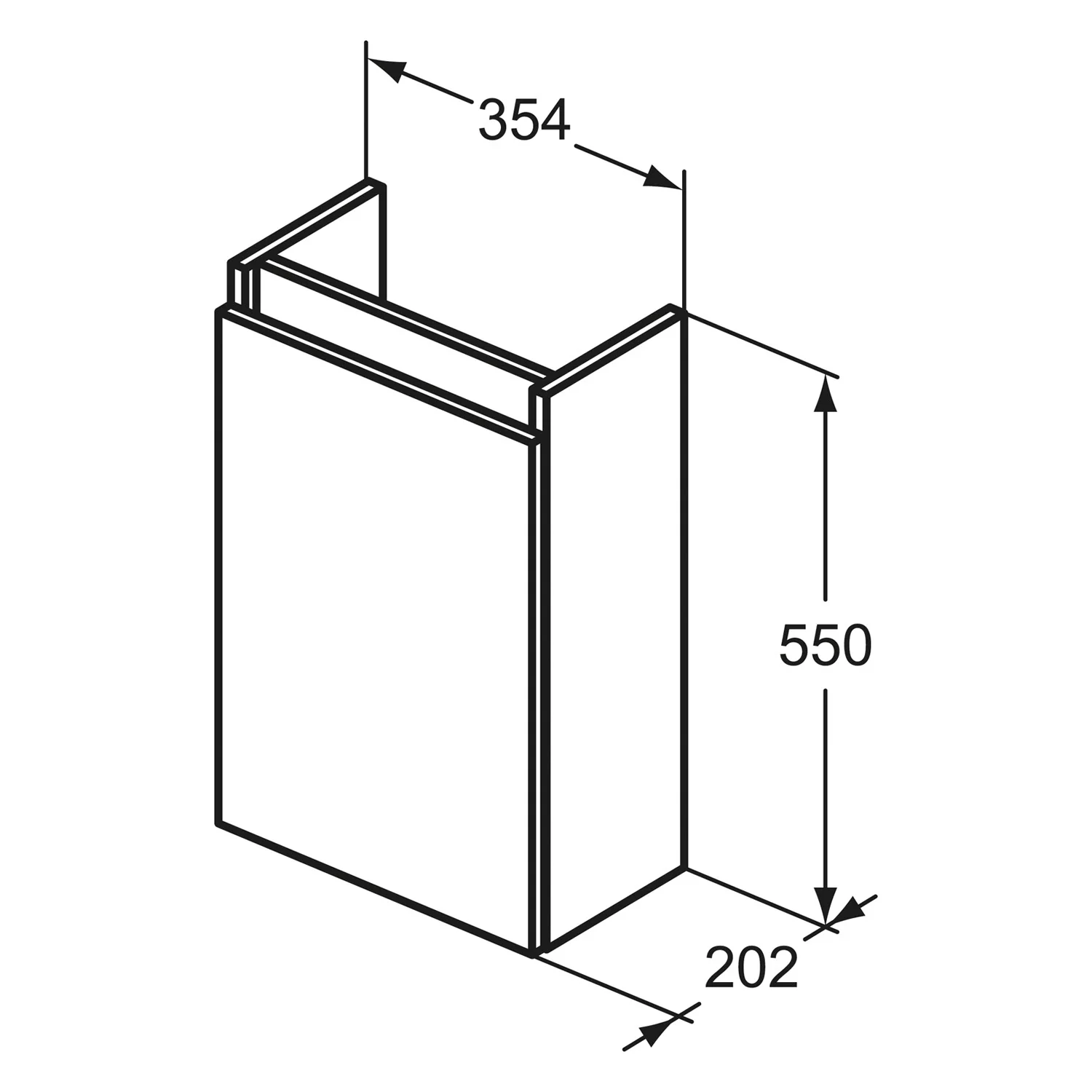 Rysunek techniczny szafki pod umywalkę, Ideal Standard
