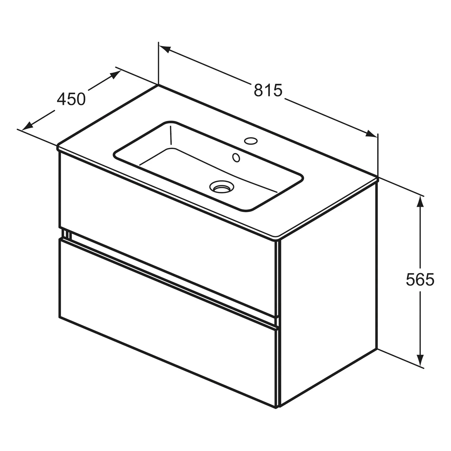 Ideal Standard Eurovit+ Möbelpaket mit Waschtisch 81 cm und Unterschrank 80 cm, 2 Auszüge Bild 4