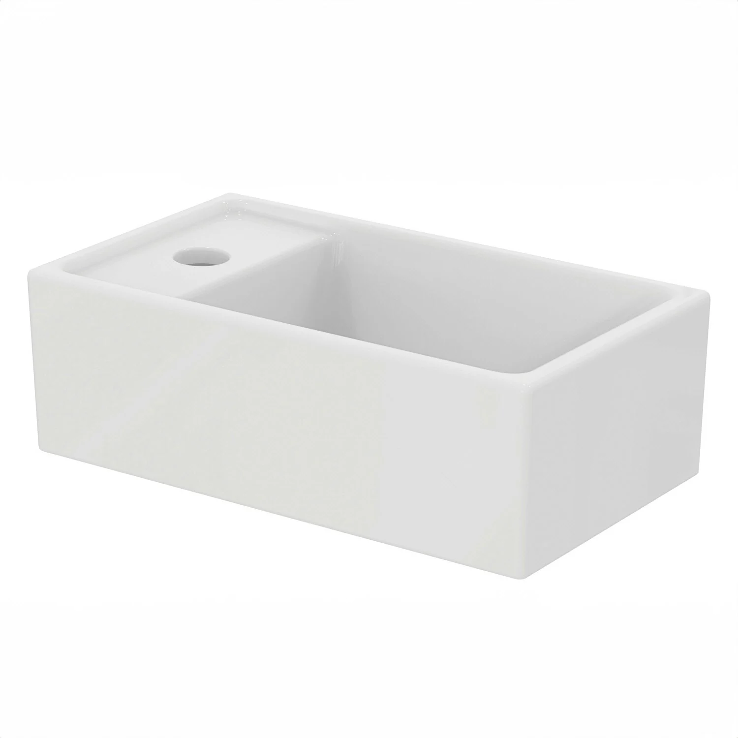 Biała umywalka w widoku bocznym, Ideal Standard