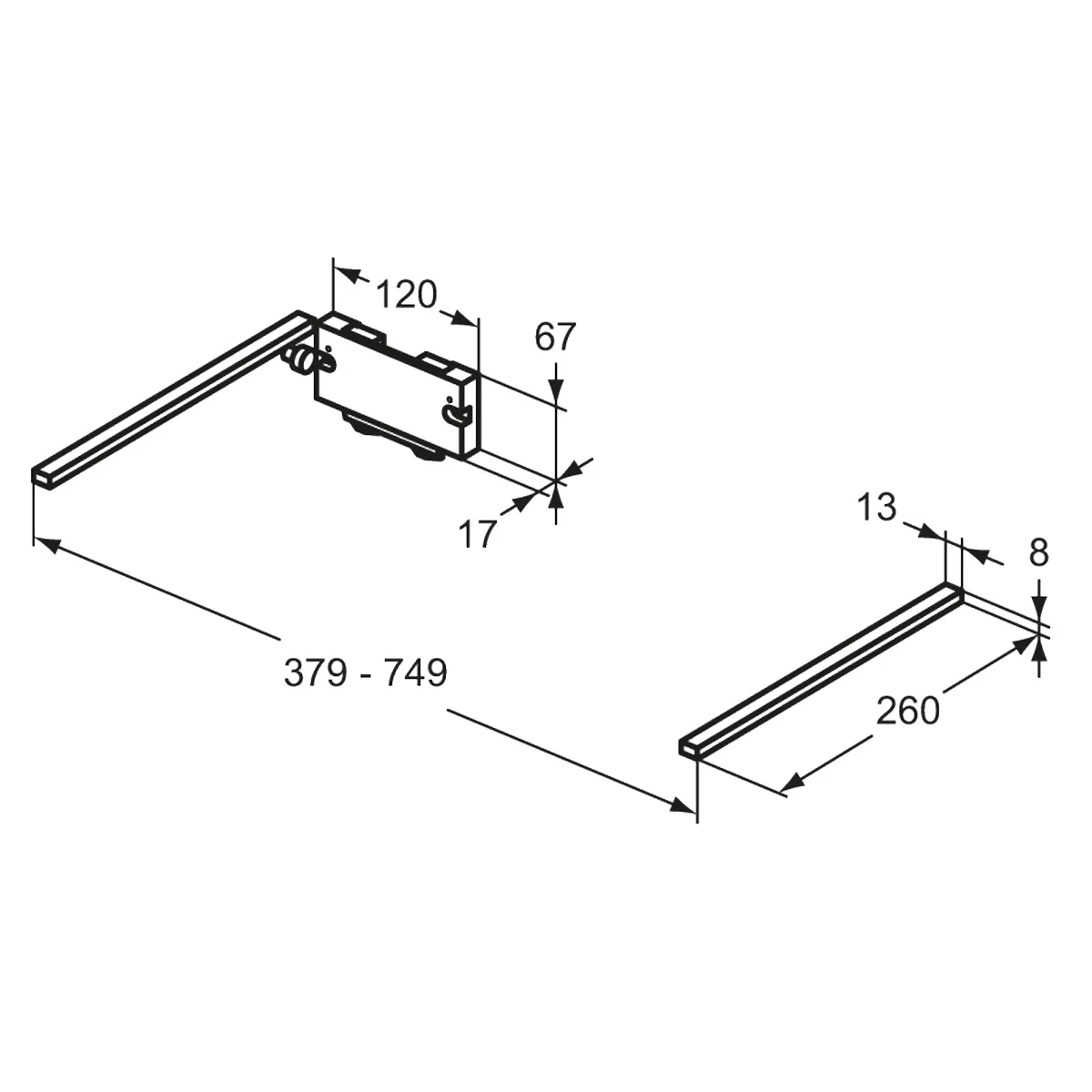 Ideal Standard Finesse Schubladenleuchte 26 cm Bild 3