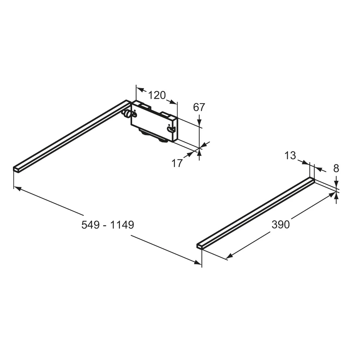 Ideal Standard Finesse Schubladenleuchte 39 cm Bild 3