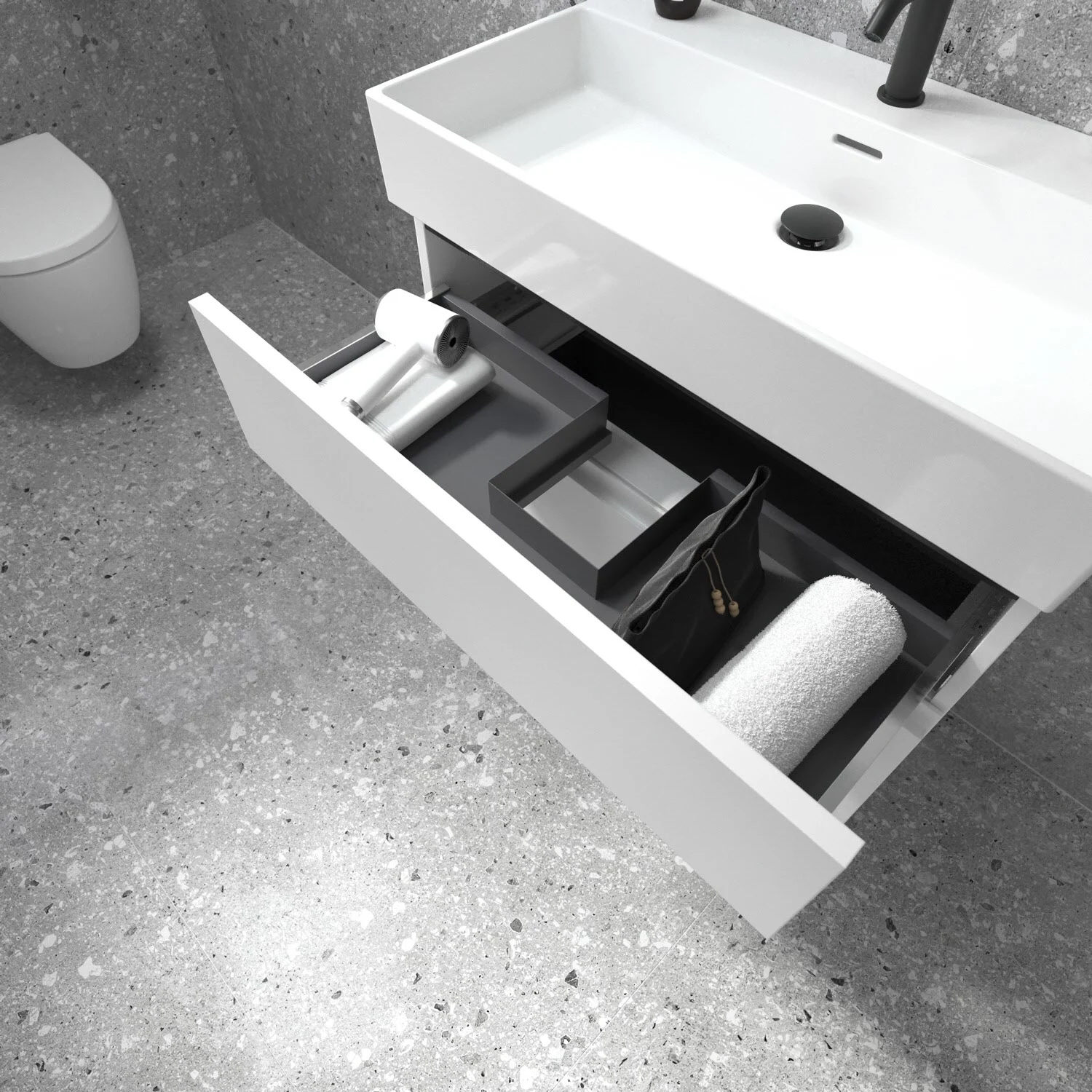 Umywalka Ideal Standard Lastani z szafką podumywalkową i baterią umywalkową 81,5 cm Zdjęcie 4