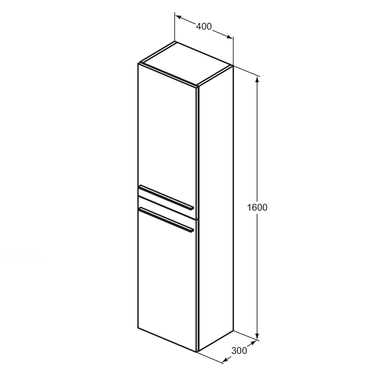 Ideal Standard i.life A Hochschrank 160 cm, 2 Türen Bild 5