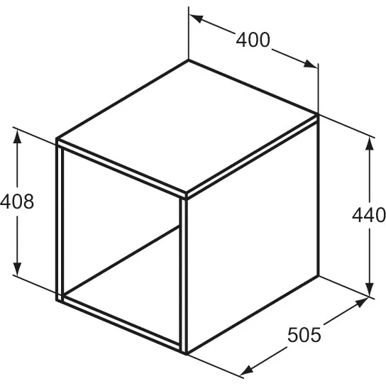 Rysunek techniczny szafki z wymiarami, Ideal Standard
