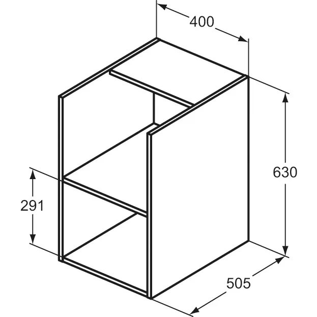 Rysunek techniczny szafki z wymiarami, Ideal Standard