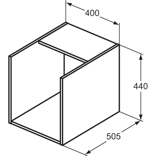 Rysunek techniczny szafki z wymiarami, Ideal Standard
