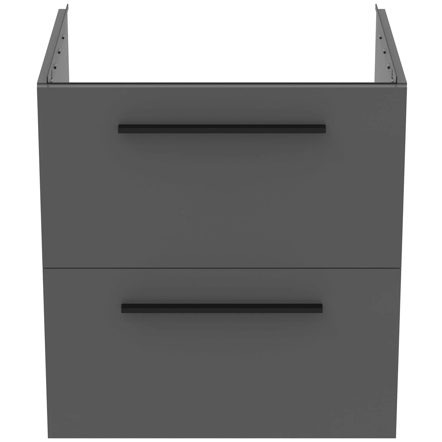 Szafka umywalkowa szara z dwoma szufladami widok z przodu, Ideal Standard