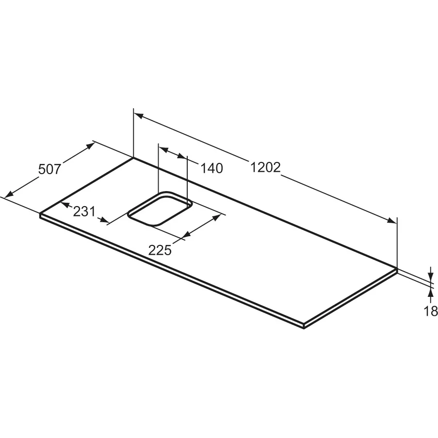 Ideal Standard i.life B Waschtischplatte für einen Aufsatzwaschtisch 120,2 cm Bild 3