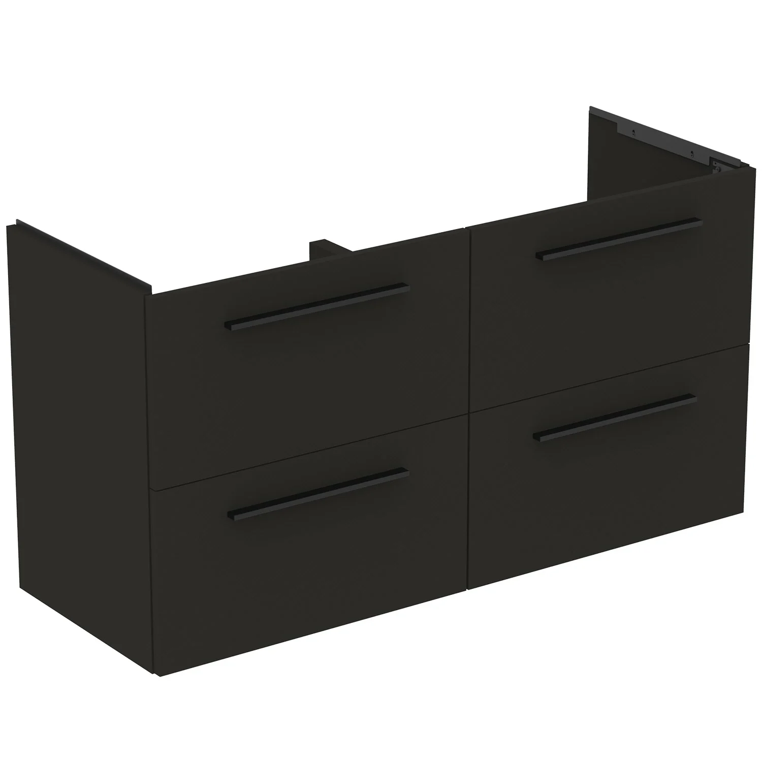 Czarna szafka pod umywalkę z widokiem z boku, Ideal Standard