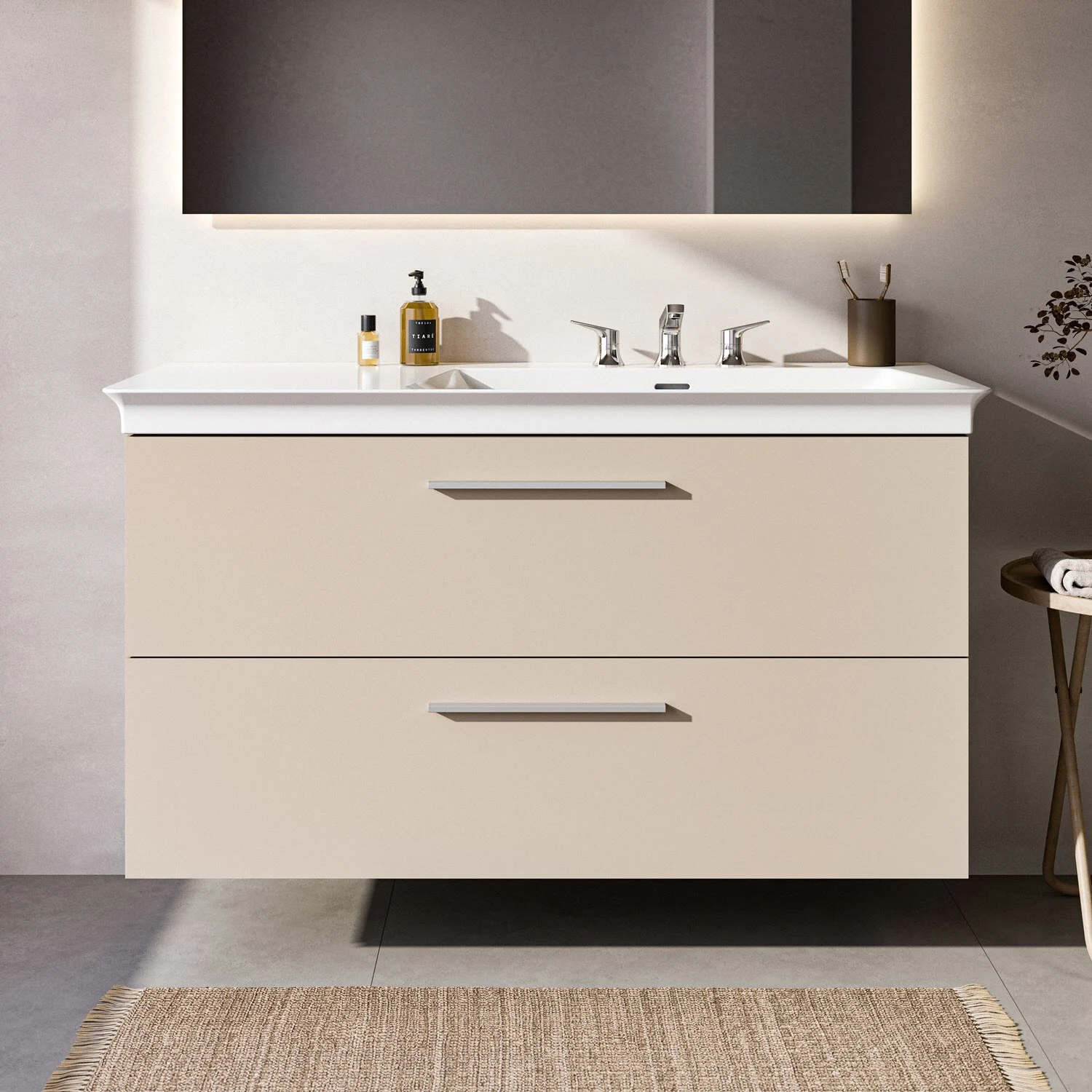 Ideal Standard i.life B Waschtischunterschrank 100 cm mit 2 Auszügen, asymmetrisch rechts