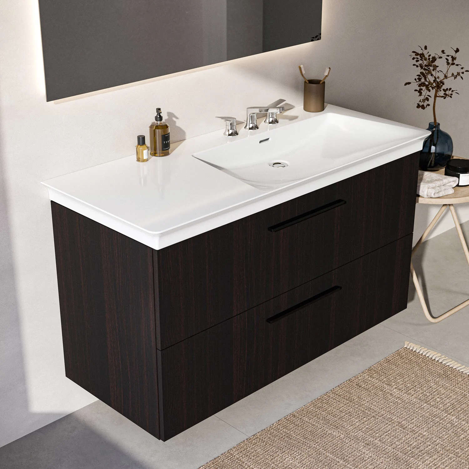 Ideal Standard i.life B Waschtischunterschrank 120 cm mit 2 Auszügen, asymmetrisch rechts Bild 4