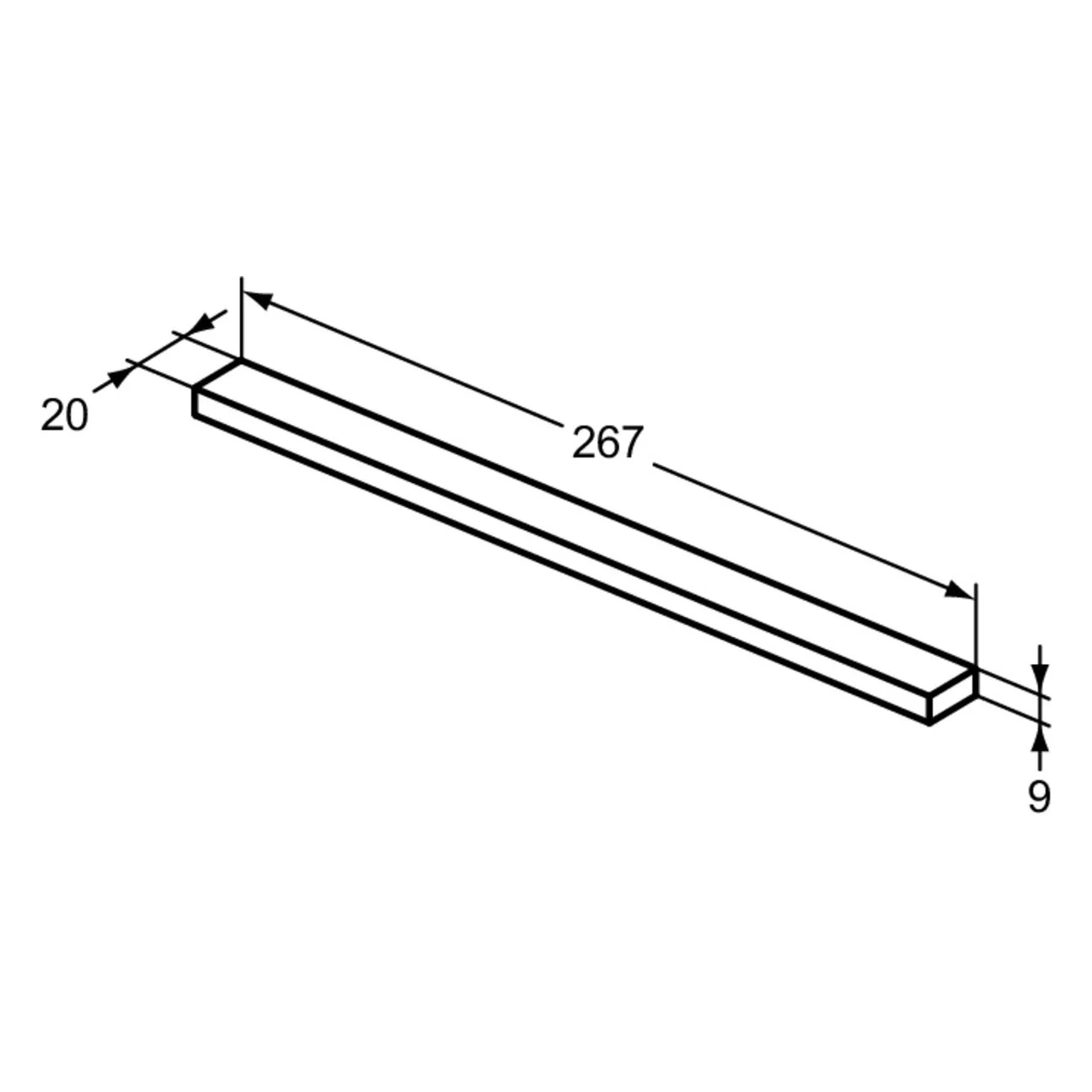 Rysunek techniczny uchwytu meblowego, Ideal Standard
