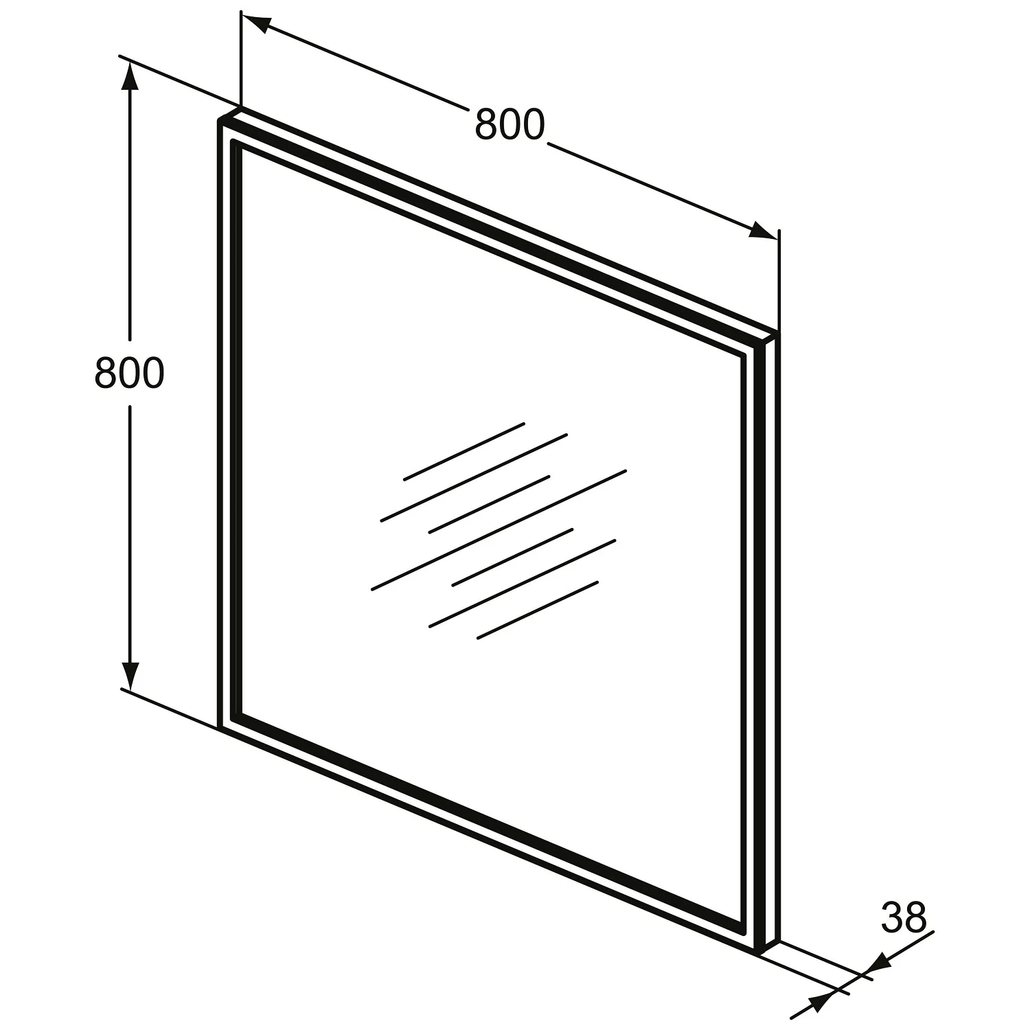 Ideal Standard Badspiegel Conca quadratisch 80 cm mit Beleuchtung in neutralem Design Bild 5
