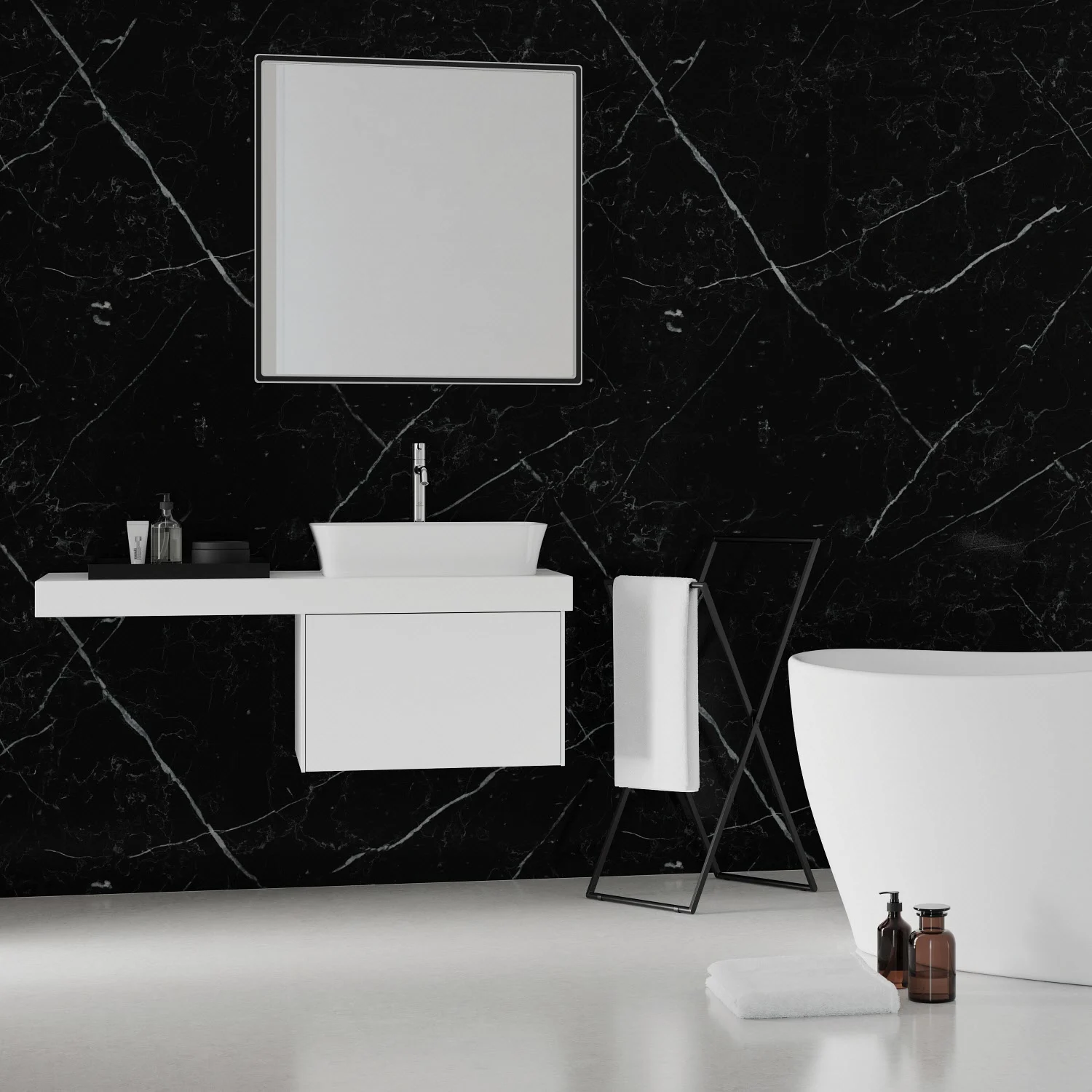 Ideal Standard Badspiegel Conca quadratisch 80 cm mit Beleuchtung in neutralem Design Bild 7