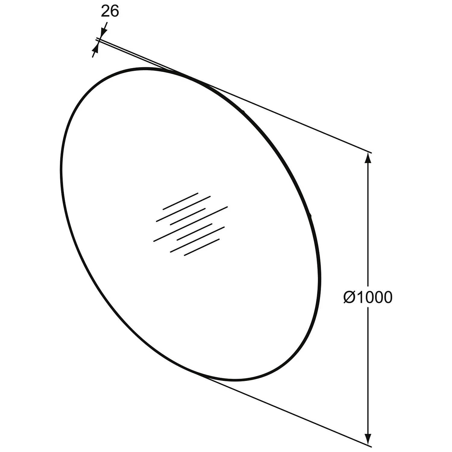 Ideal Standard Conca rund Badspiegel mit Ambientebeleuchtung Ø 100 cm in Aluminiumoptik Bild 5