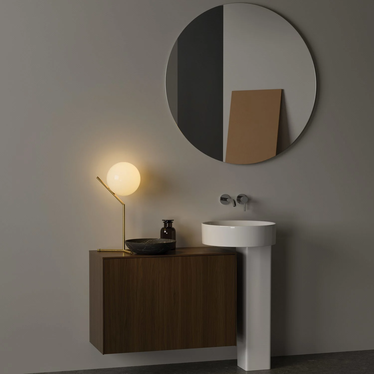 Ideal Standard Conca rund Badspiegel mit Ambientebeleuchtung Ø 100 cm in Aluminiumoptik Bild 7