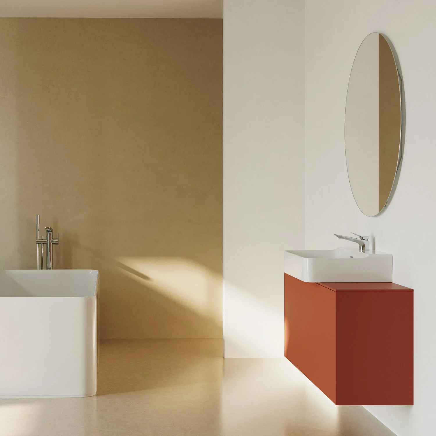 Ideal Standard Conca rund Badspiegel mit Ambientebeleuchtung Ø 100 cm in Aluminiumoptik Bild 9