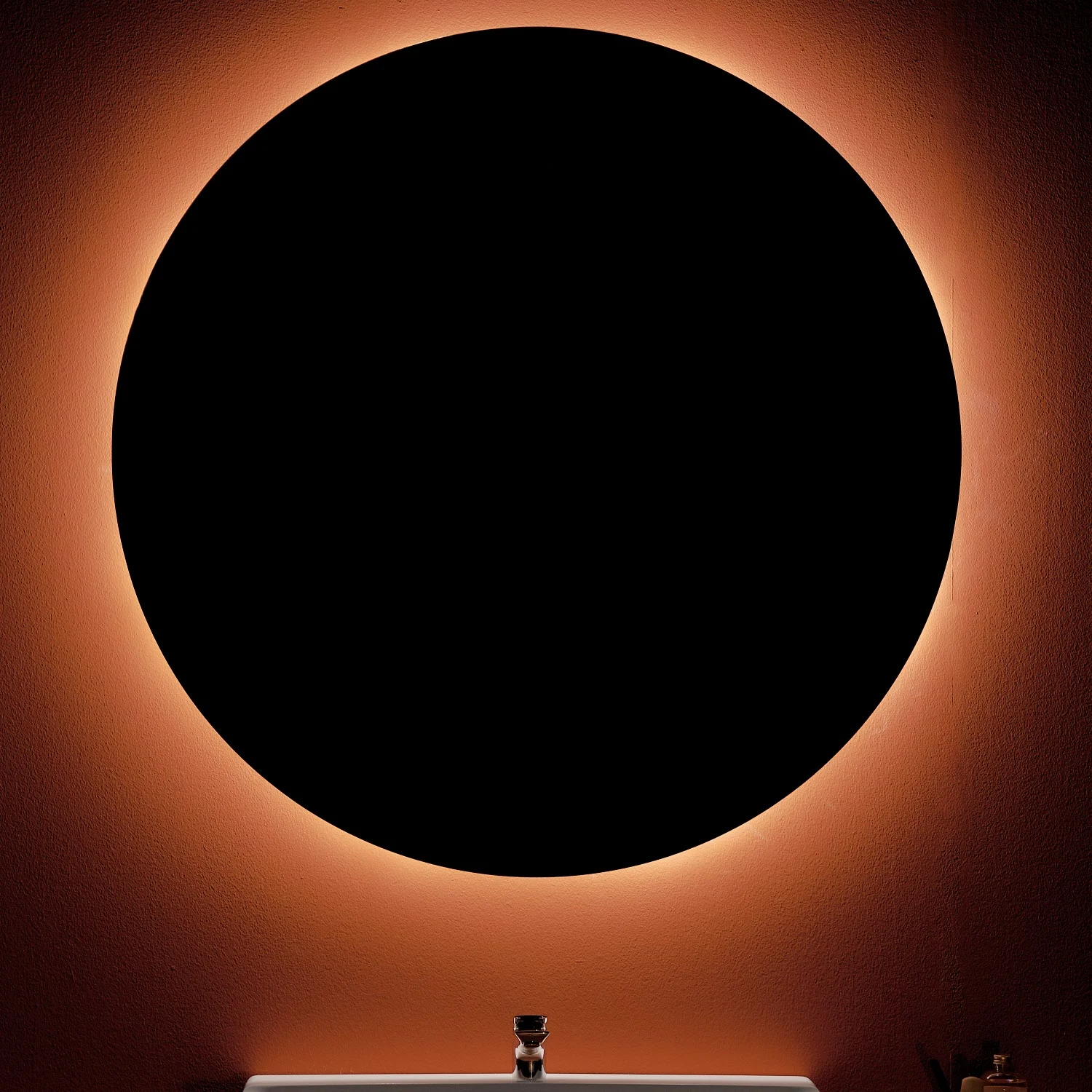 Ideal Standard Conca Badspiegel rund 120 cm mit Ambientebeleuchtung in Aluminiumoptik Bild 4